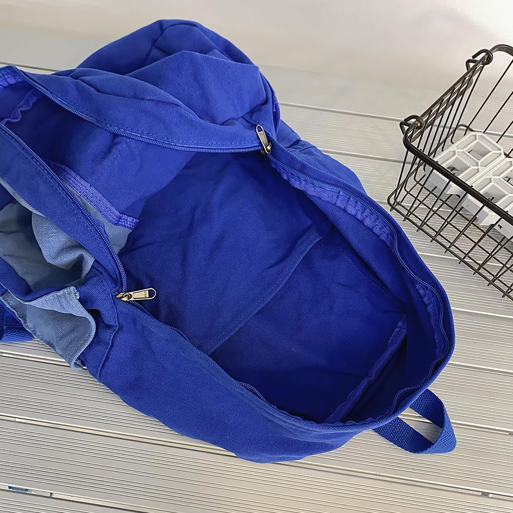 DKIIL NOIYB Canvas Backpack - Lightweight Laptop Backpack for Women & Men, Grunge Aesthetic Travel Daypack with Contrast Colors - Perfect for School, Work, Commuting and Urban Adventures