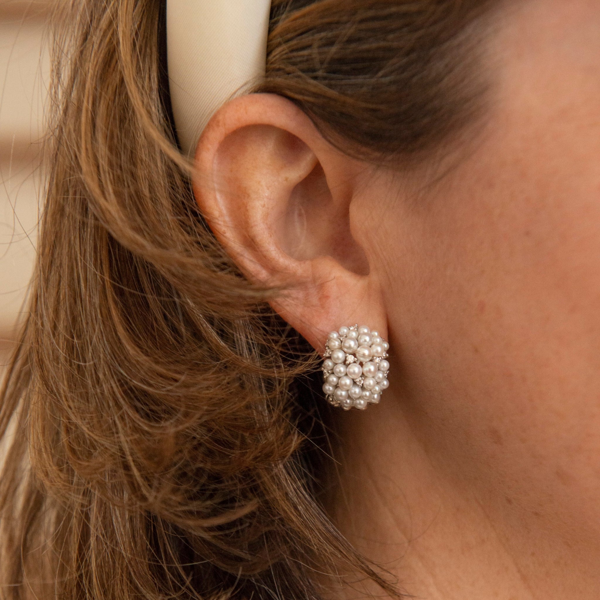Paul Morelli Large Lagrange Pearl Snap Hoop Earrings - Elegant Pearl Dangle Earrings for Women, 18K Gold Plated, Perfect for Weddings, Parties & Special Occasions