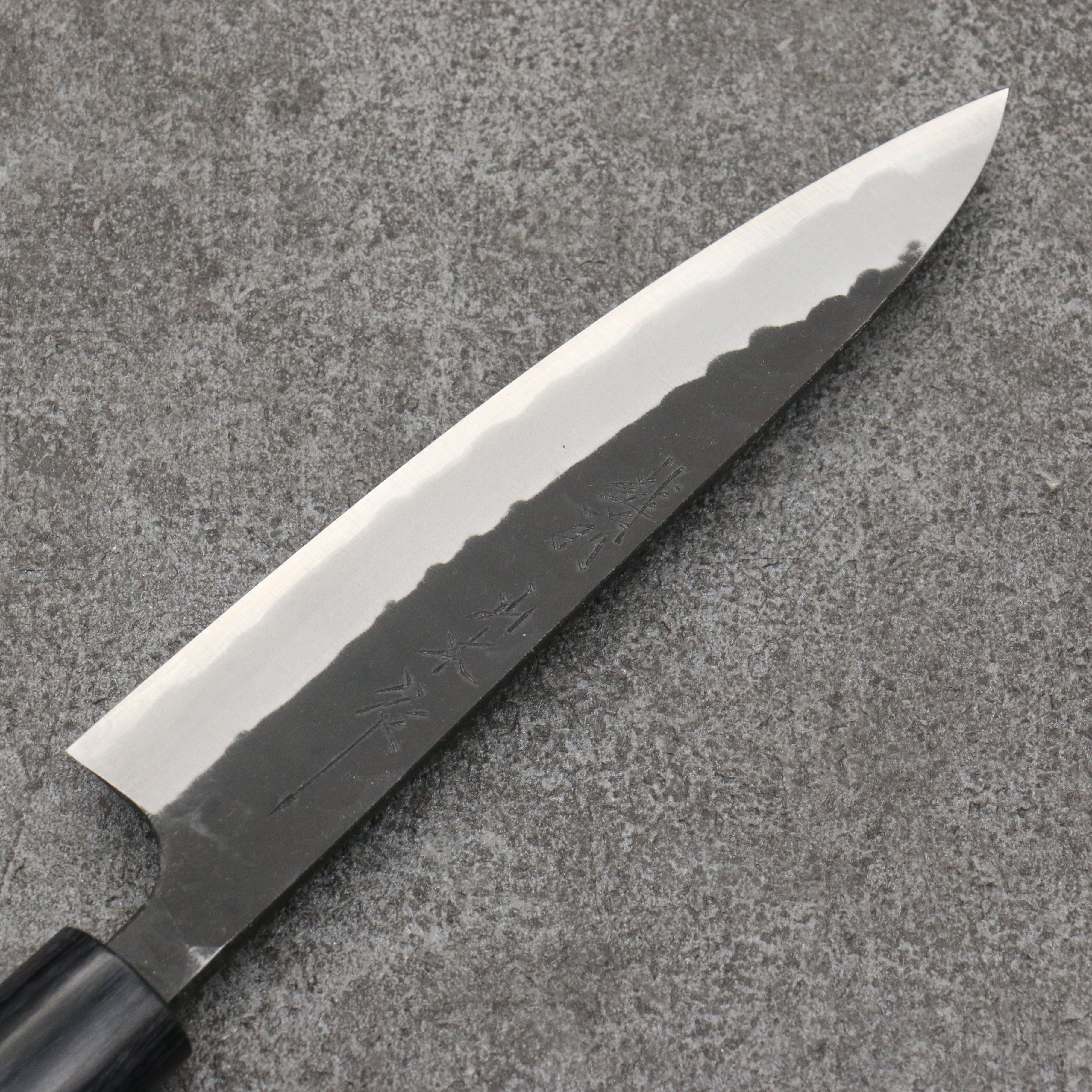 Premium Nao Yamamoto Blue Steel Kurouchi Petty Utility Knife 135mm - Shitan Handle with Black Pakka Wood Ferrule - Perfect for Slicing, Dicing & Precision Kitchen Tasks