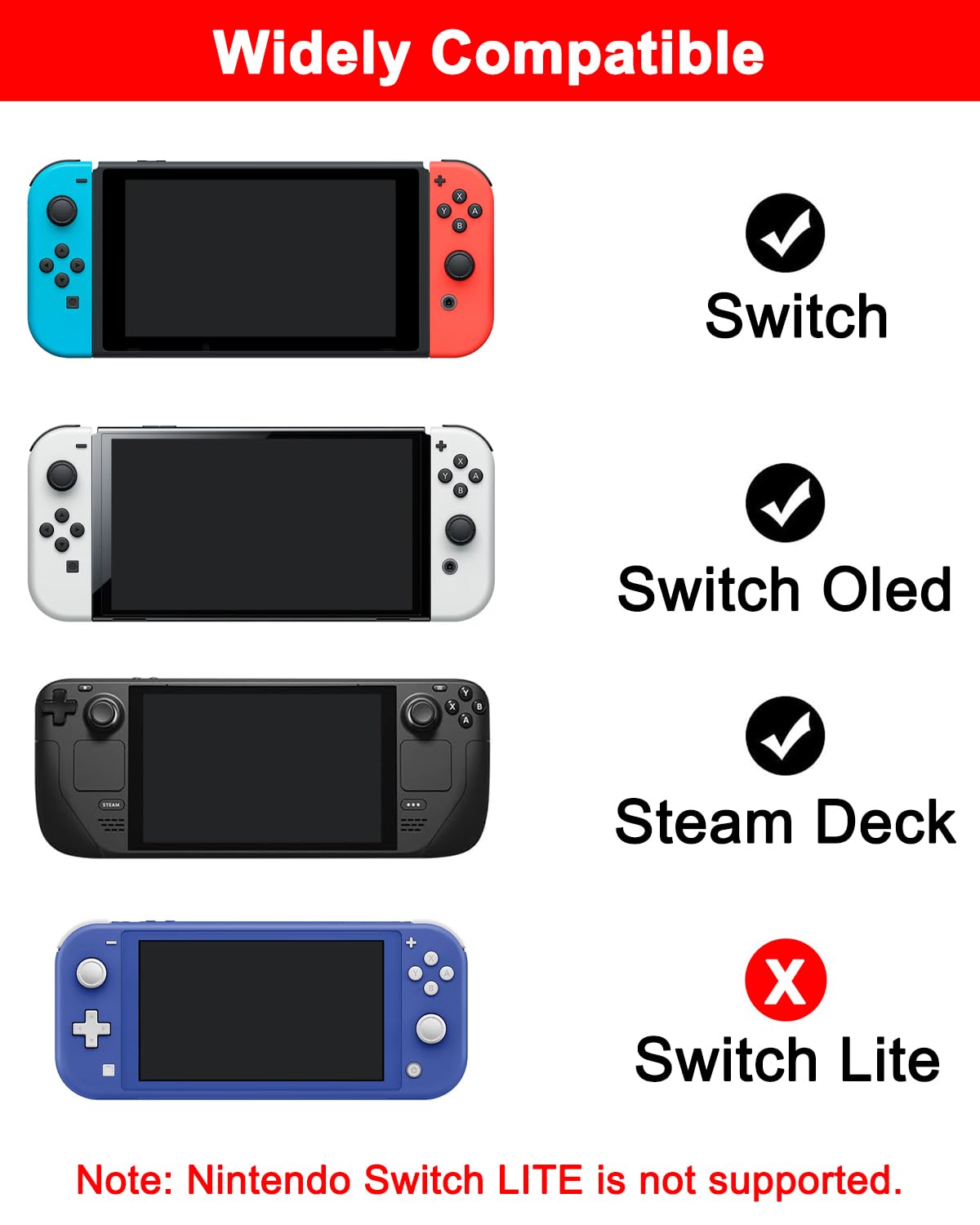 Nintendo Switch Dock - Portable TV Docking Station for Nintendo Switch/OLED | USB-C to HDMI Adapter for Steam Deck & MacBook Pro | Perfect for Gaming on Big Screen at Home or Travel
