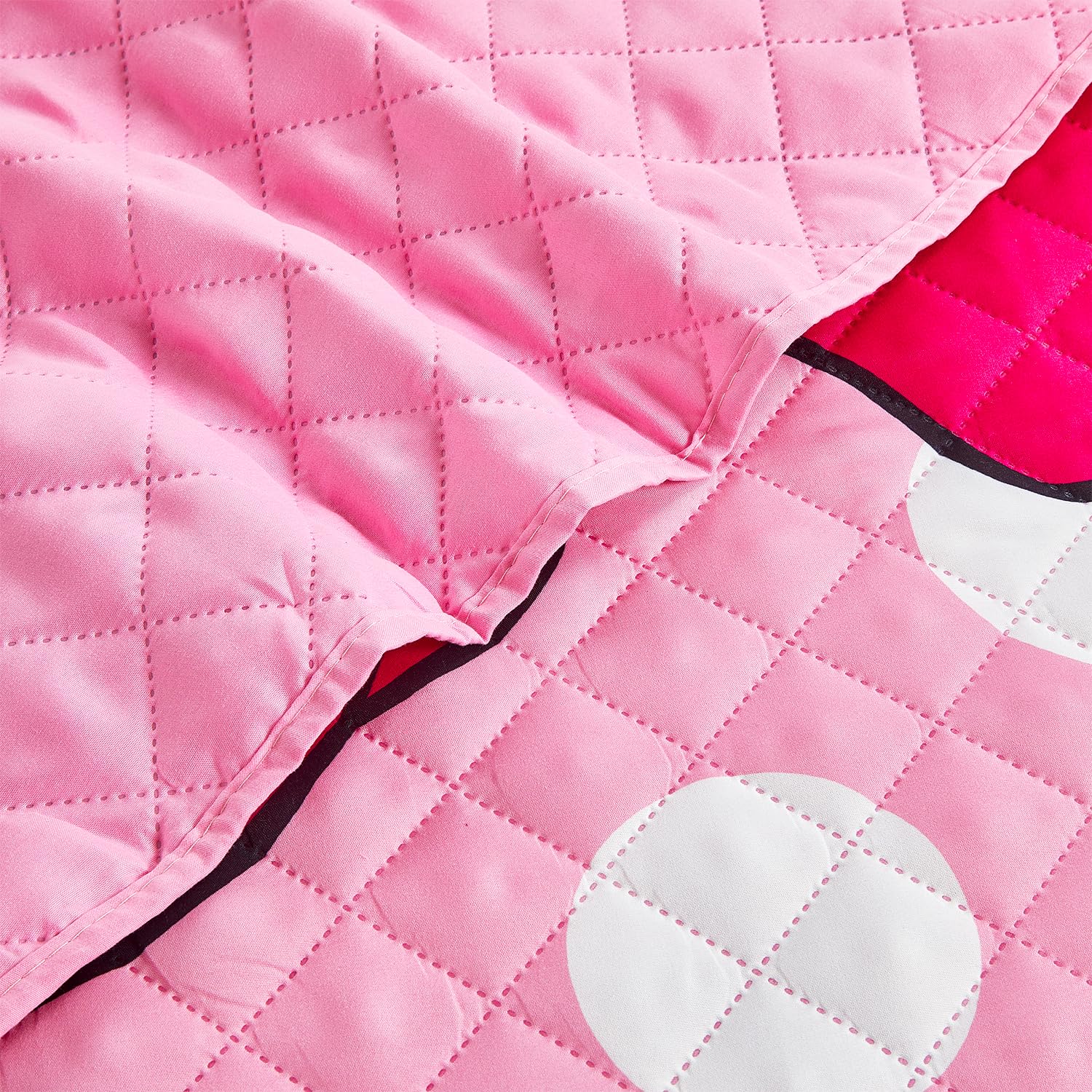 Minnie Mouse Twin Bedding Set for Girls - Quilted Bedspread with Bonus Stickers | Soft & Cozy Disney Character Bedspread for Kids' Room Decor | Perfect for Birthday Gifts, Sleepovers & Themed Bedrooms