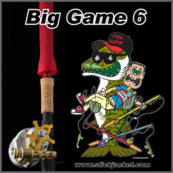 Big Game 6 Rod Stick Jacket Cover - Durable Fishing Rod Protection for Saltwater & Freshwater - Perfect for Boat, Kayak, and Shore Fishing