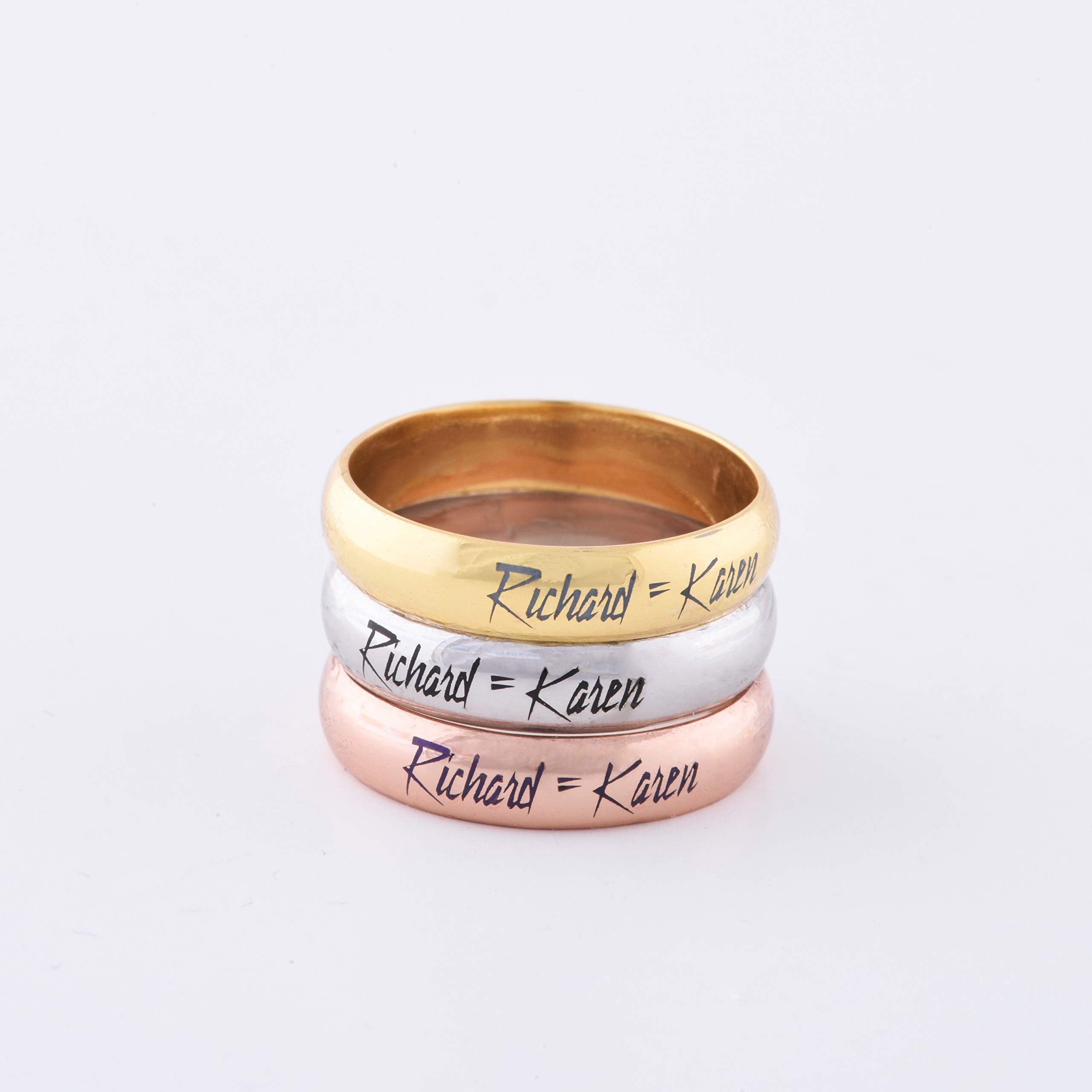 14K Solid Gold Wedding Ring Set for Couples - Classic His and Hers Half Round Band, Rose Gold Personalized Matching Wedding Bands - Perfect for Anniversaries, Engagements & Romantic Gift Giving