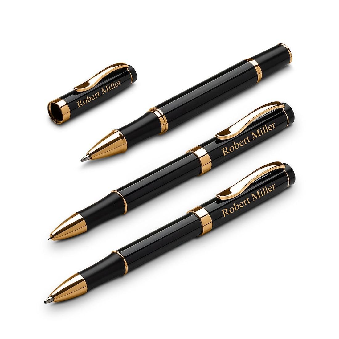 Premium Personalized Laser Engraved 3-Piece Pen & Pencil Set in Cherry Wood Gift Box - Executive Business Gifts for Corporate Clients, Graduation, Retirement & Special Occasions