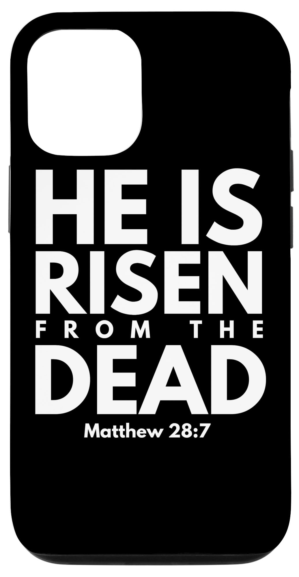 iPhone 12/12 Pro Christian Bible Verse Phone Case - 'He Is Risen' Matthew 28:7 Scripture Cover - Perfect for Church, Bible Study & Faith-Based Gifts