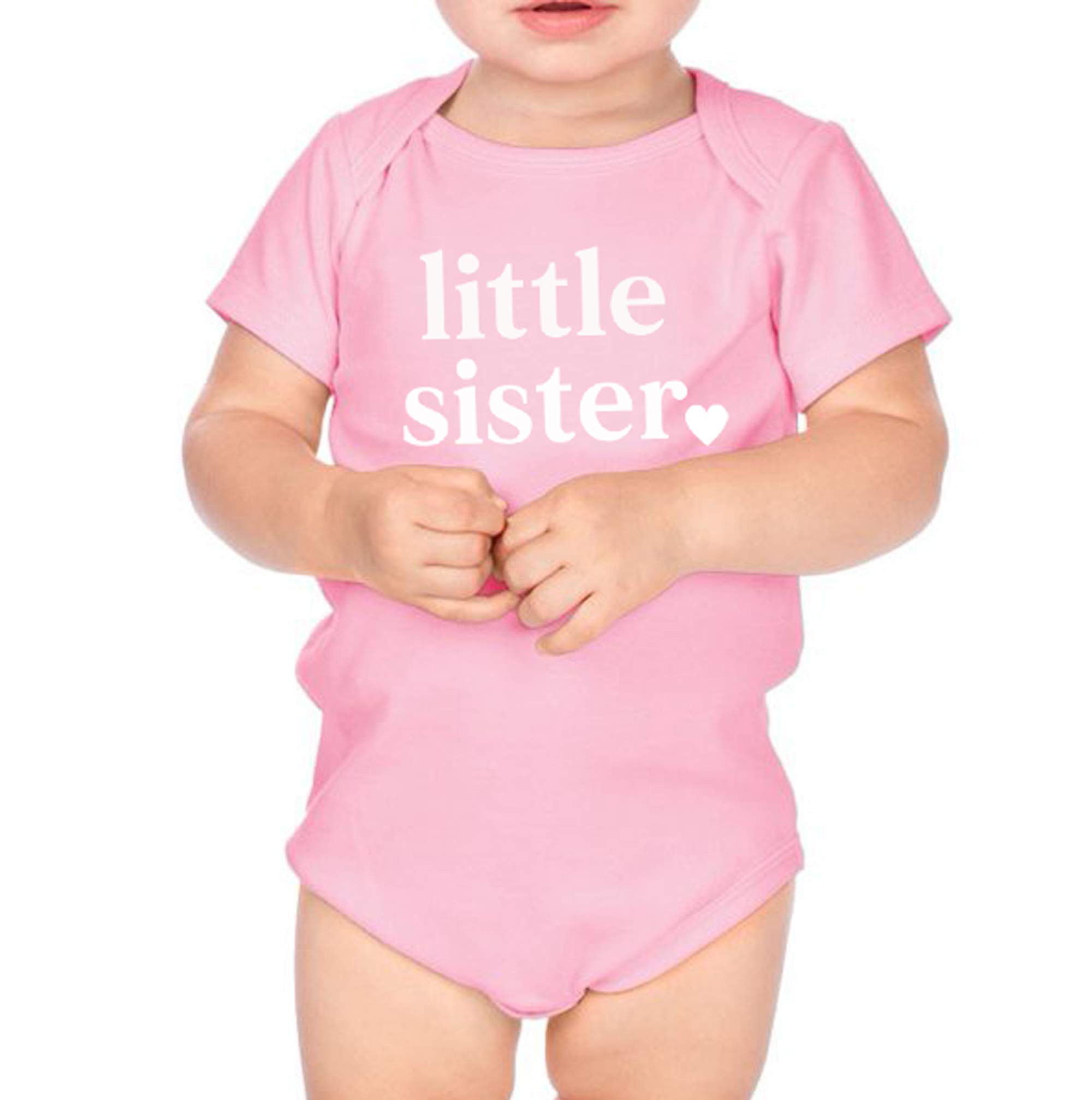 Big Sister & Little Sister Matching Sibling Reveal Announcement T-Shirts for Girls Toddler Baby - Perfect for Gender Reveal Parties, Family Photos & Sibling Bonding Moments