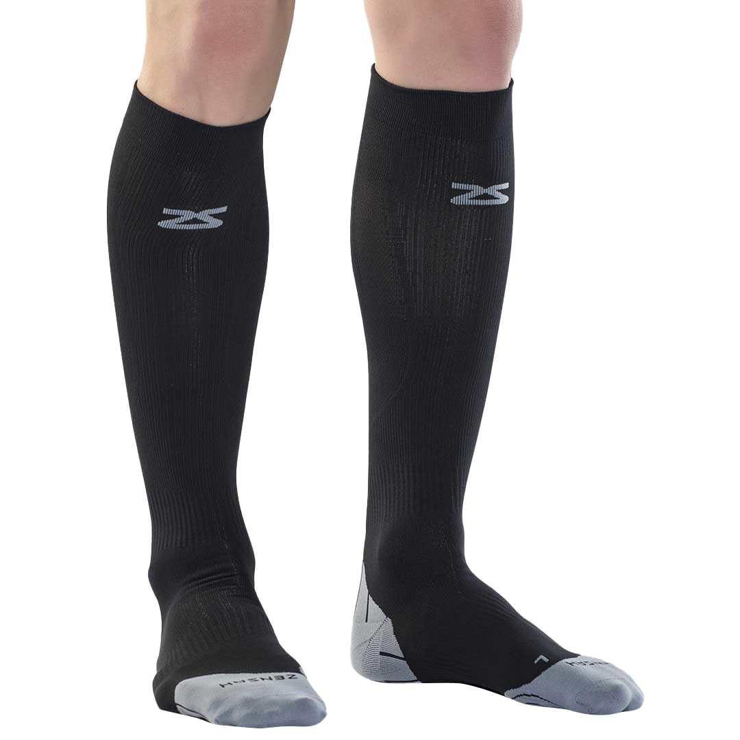 Zensah Tech+ Compression Socks - Best Knee High Running Socks for Sports, Travel & Recovery - Made in Italy - Perfect for Marathon, Hiking & Long Flights