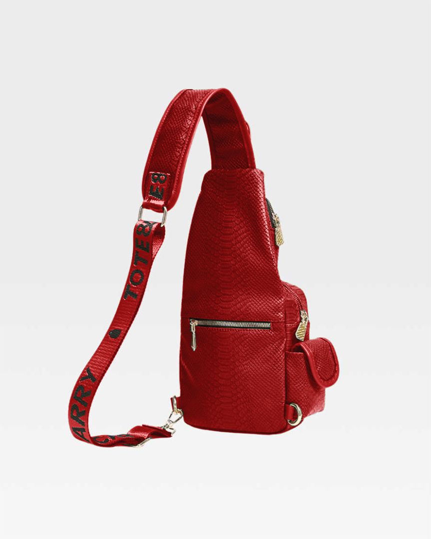 Apollo 1 Red Tear Drop Crossbody Bag for Women - Stylish Leather Shoulder Purse for Travel, Shopping & Everyday Use