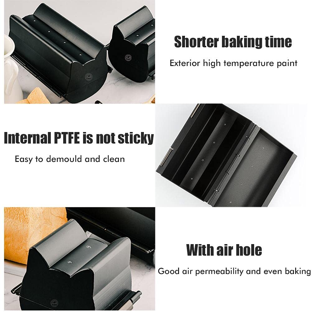 Non-Stick Cat Shaped Bread Loaf Pan - Baking Mold for DIY Cakes, Biscuits & Toast - Perfect for Homemade Bread, Party Treats & Gift Baking (Black)