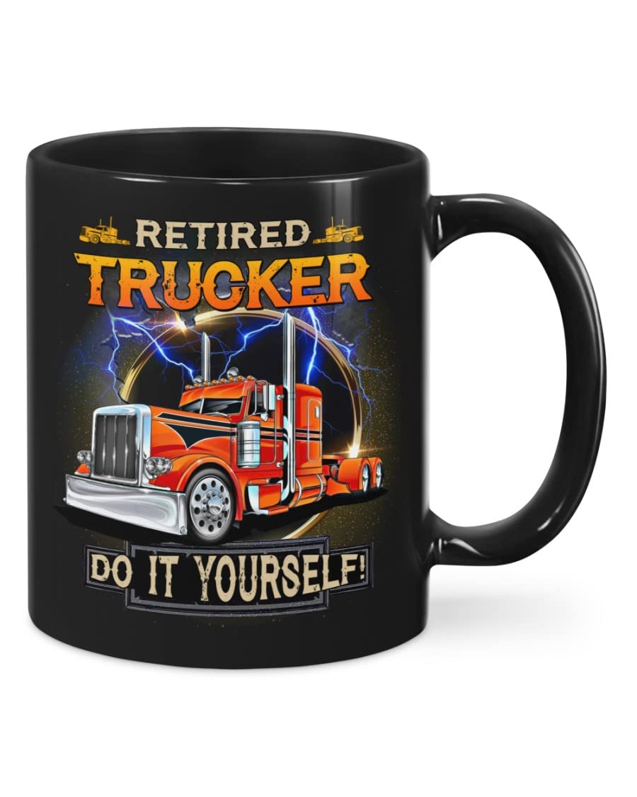 Personalized Truck Driver Coffee Mug - 11oz & 15oz Black Ceramic Tea Cup for Men & Women | DIY Retirement Gift for Him, Birthday & Christmas Present | Perfect for Long Haul Drivers, Road Trips & Office Use