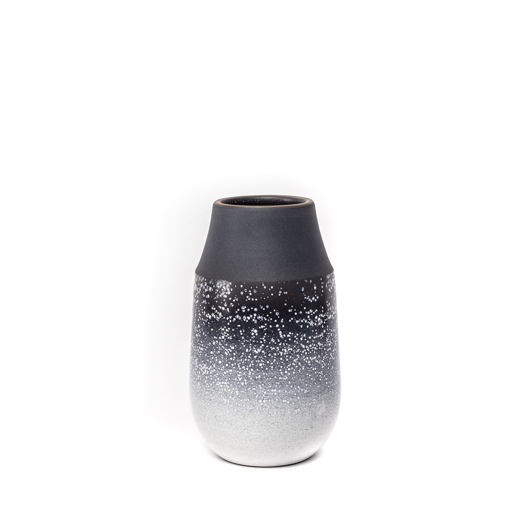 Handmade Indigo & Opaque White Ceramic Neck Vase - Perfect for Home Decor, Wedding Centerpieces & Floral Arrangements