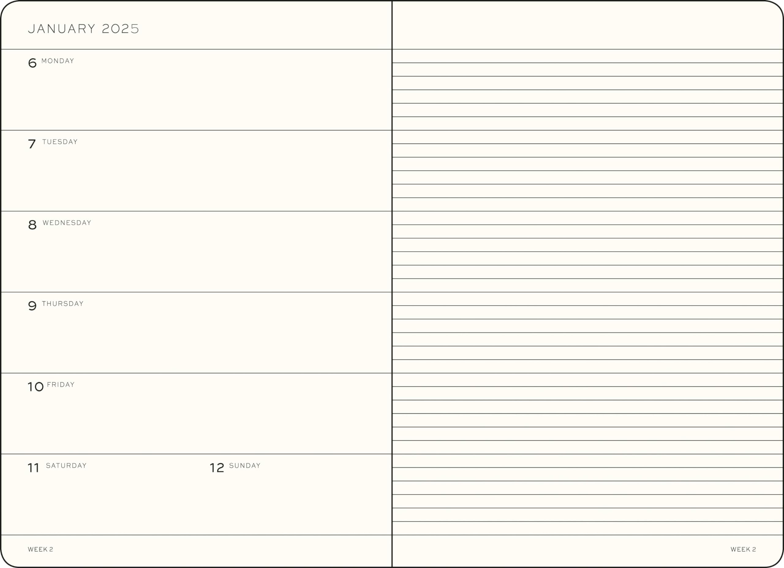 LEUCHTTURM1917 2025 Weekly Planner & Notebook - A5 Hardcover with Powder Cover, Jan-Dec 2025 Calendar - Perfect for Work, School & Personal Organization
