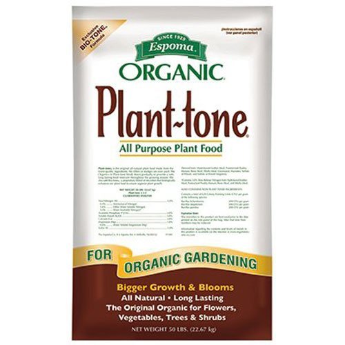 Organic Plant-Tone Plant Food 5-3-3 Fertilizer - 50 Lbs Bag for Vegetables, Flowers & Trees - All-Natural Slow Release Plant Nutrients for Healthy Growth