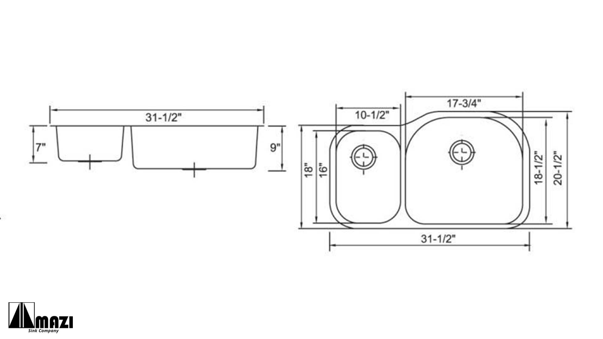 Premium 18 Gauge Stainless Steel Kitchen Sink 905R - Undermount Single Bowl with Soundproof Padding, Commercial Grade for Home & Restaurant Use