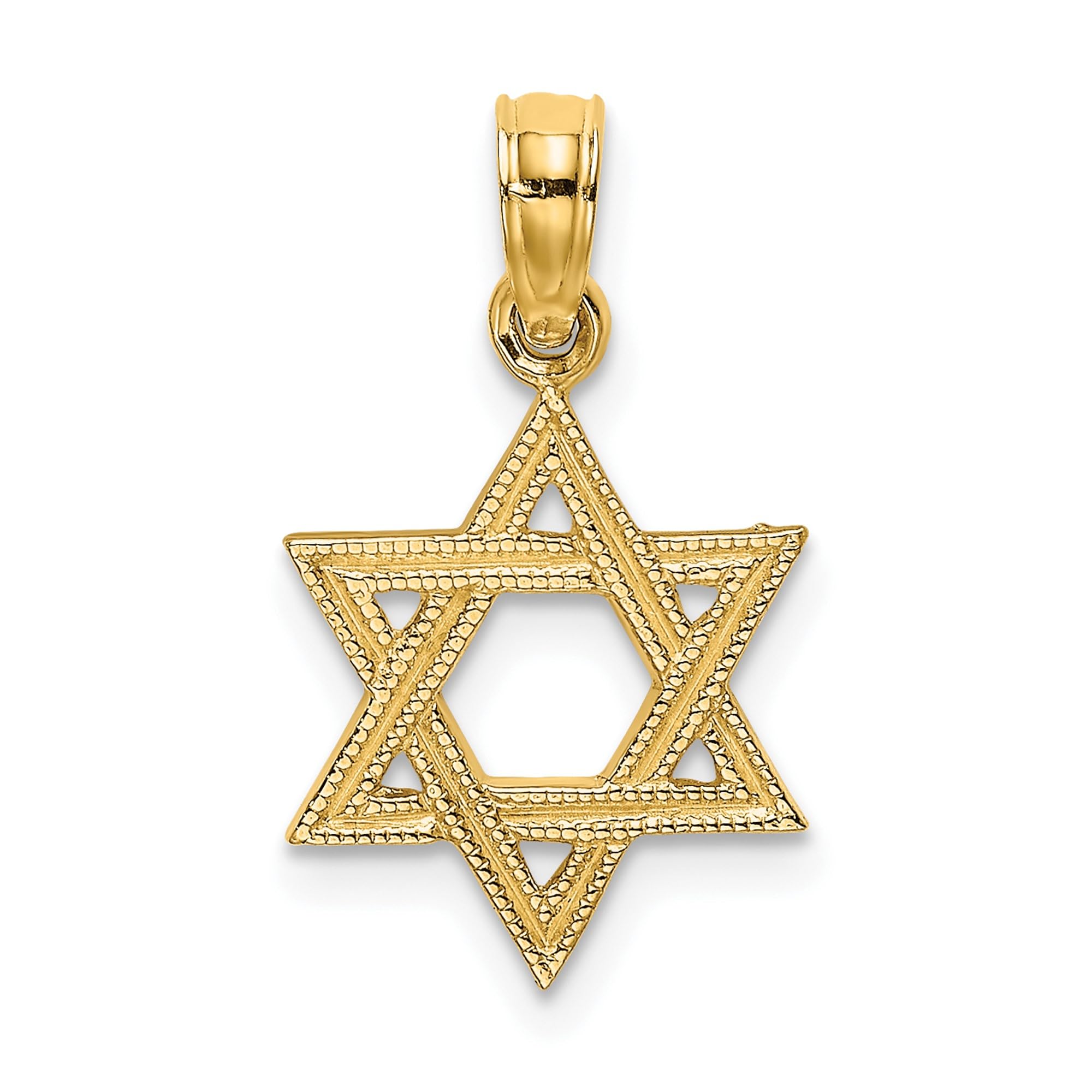 14K Solid Yellow Gold Star of David Necklace - Jewish Magen David Pendant with Chain - Religious Judaica Jewelry Gift for Hanukkah, Bar Mitzvah & Jewish Holidays - Elegant Israel Charm for Women & Men