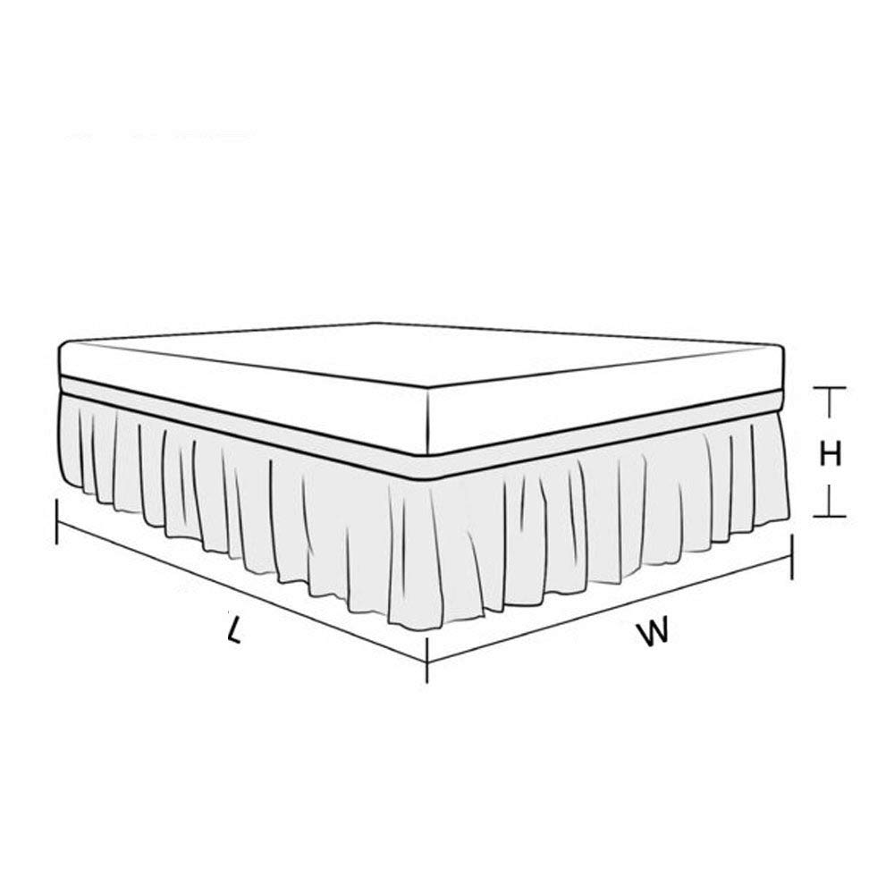 Elegant Ruffled Bed Skirt Light Grey Queen Size – 15