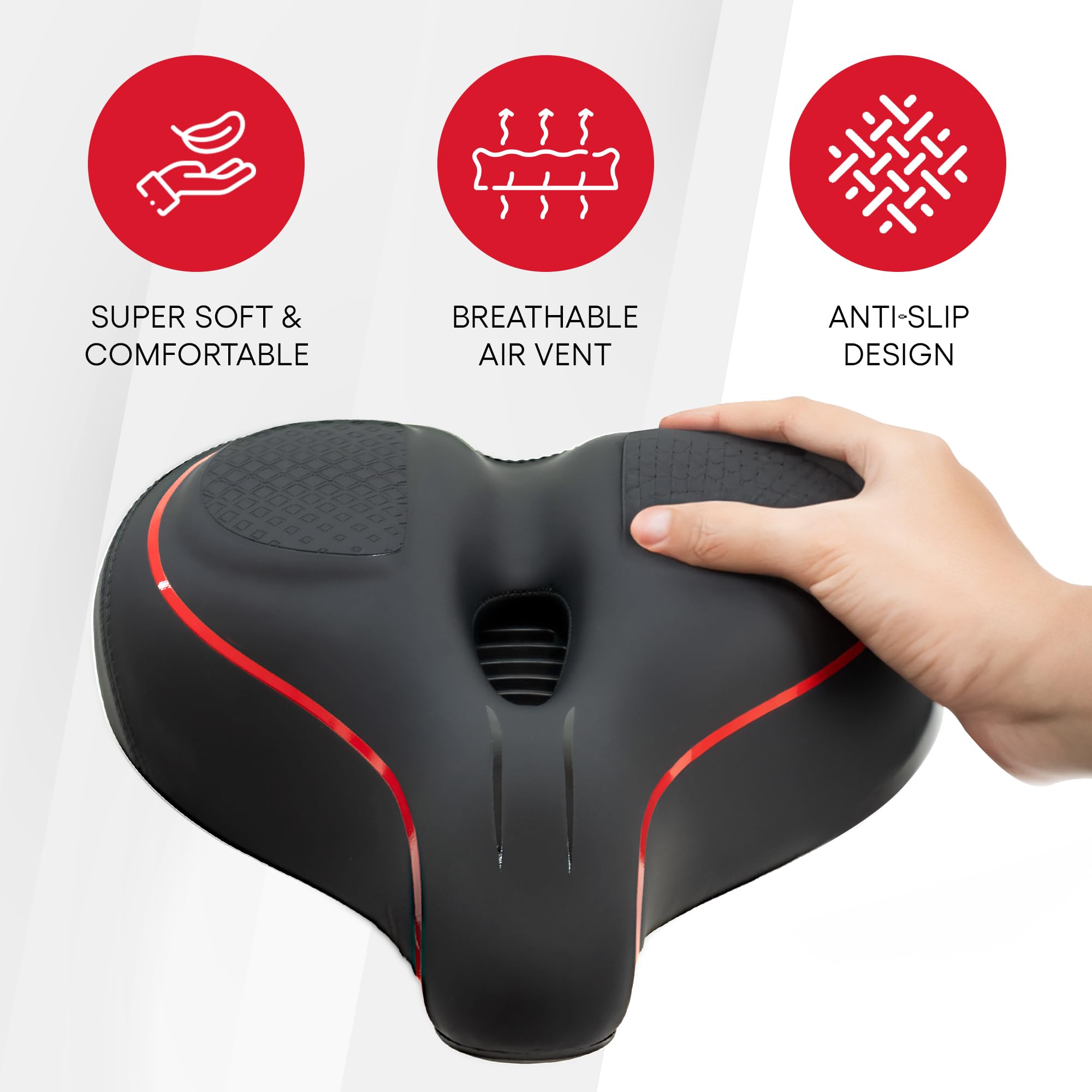 TrubliFit Replacement Seat for Peloton Bike & Bike+ - Extra Wide Comfortable Bike Saddle for Indoor Cycling - Perfect for Home Gym Workouts & Spin Classes