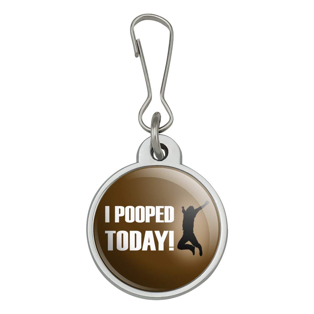 GRAPHICS & MORE 'I Pooped Today' Funny Zipper Pull Charm - Jumping for Joy Design for Handbags, Purses, Luggage & Backpacks | Perfect for Travel Accessories and Humorous Gifts