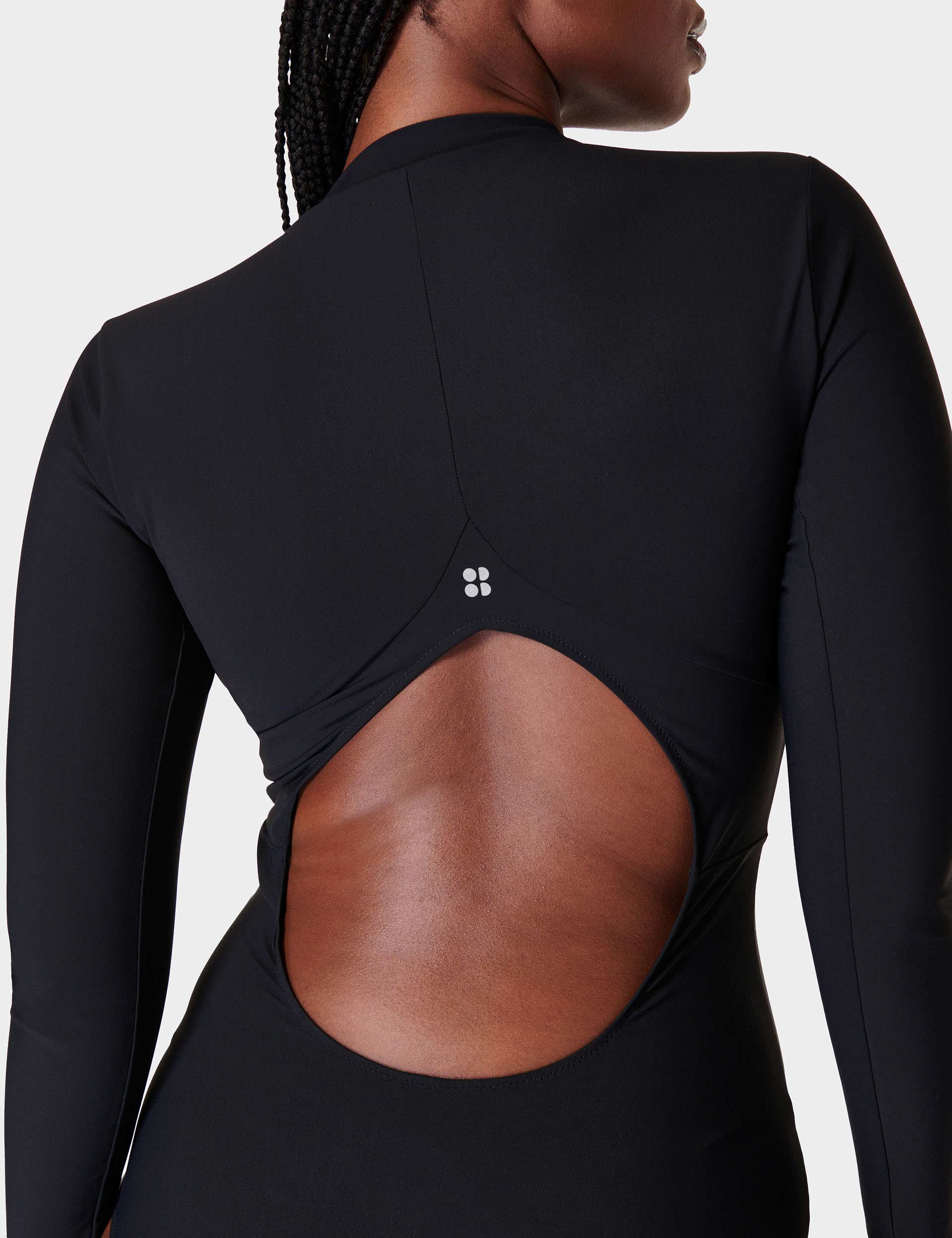 Tidal Xtra Life Long Sleeve Swimsuit for Women - UPF 50+ Sun Protection, Chlorine Resistant Black One Piece Bathing Suit - Perfect for Swimming, Surfing & Beach Activities