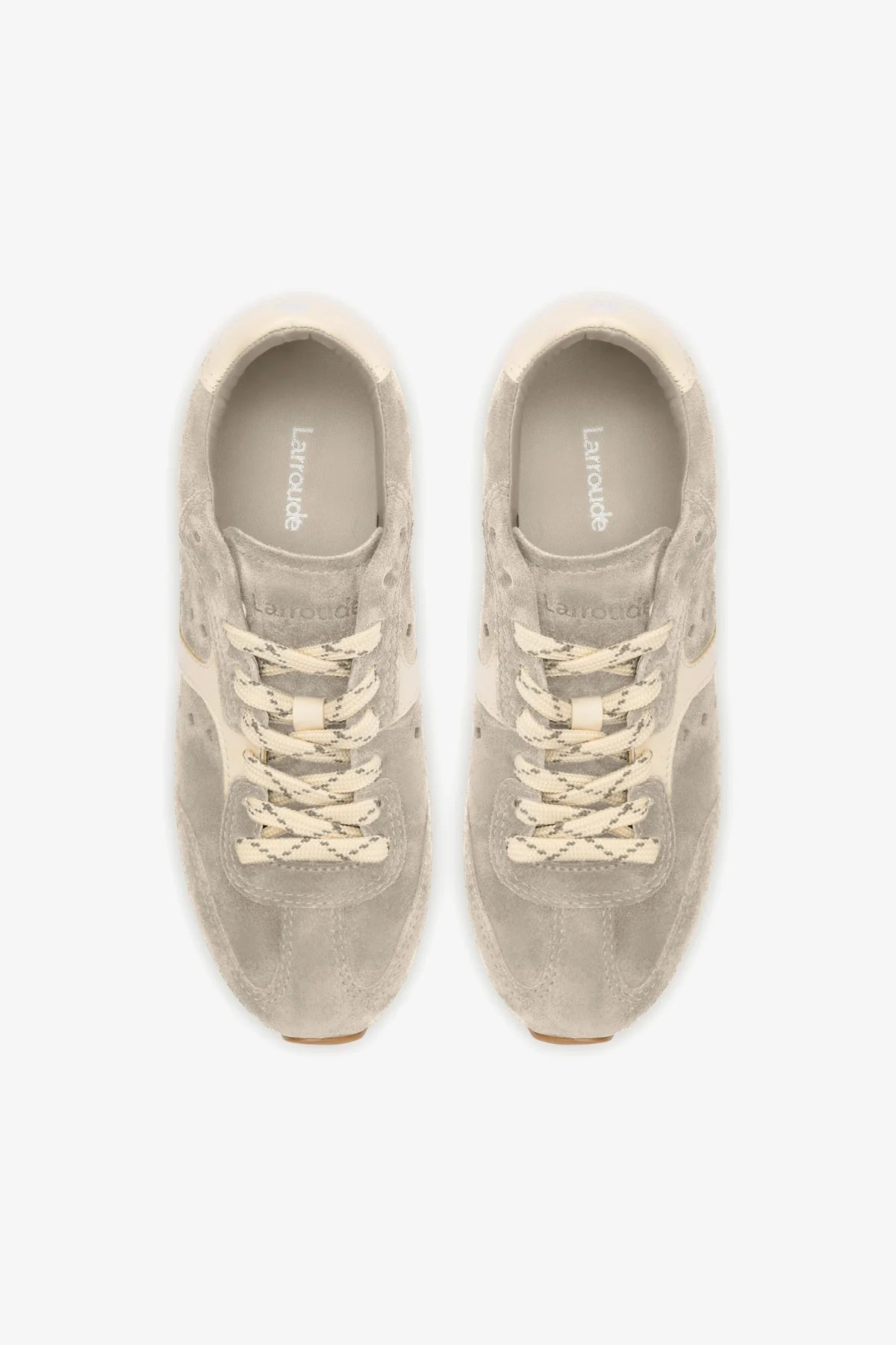 Stella Sneakers for Women - Mushroom Grey Suede & Ivory Leather Casual Shoes | Comfortable Walking Shoes for Everyday Wear, Work & Travel