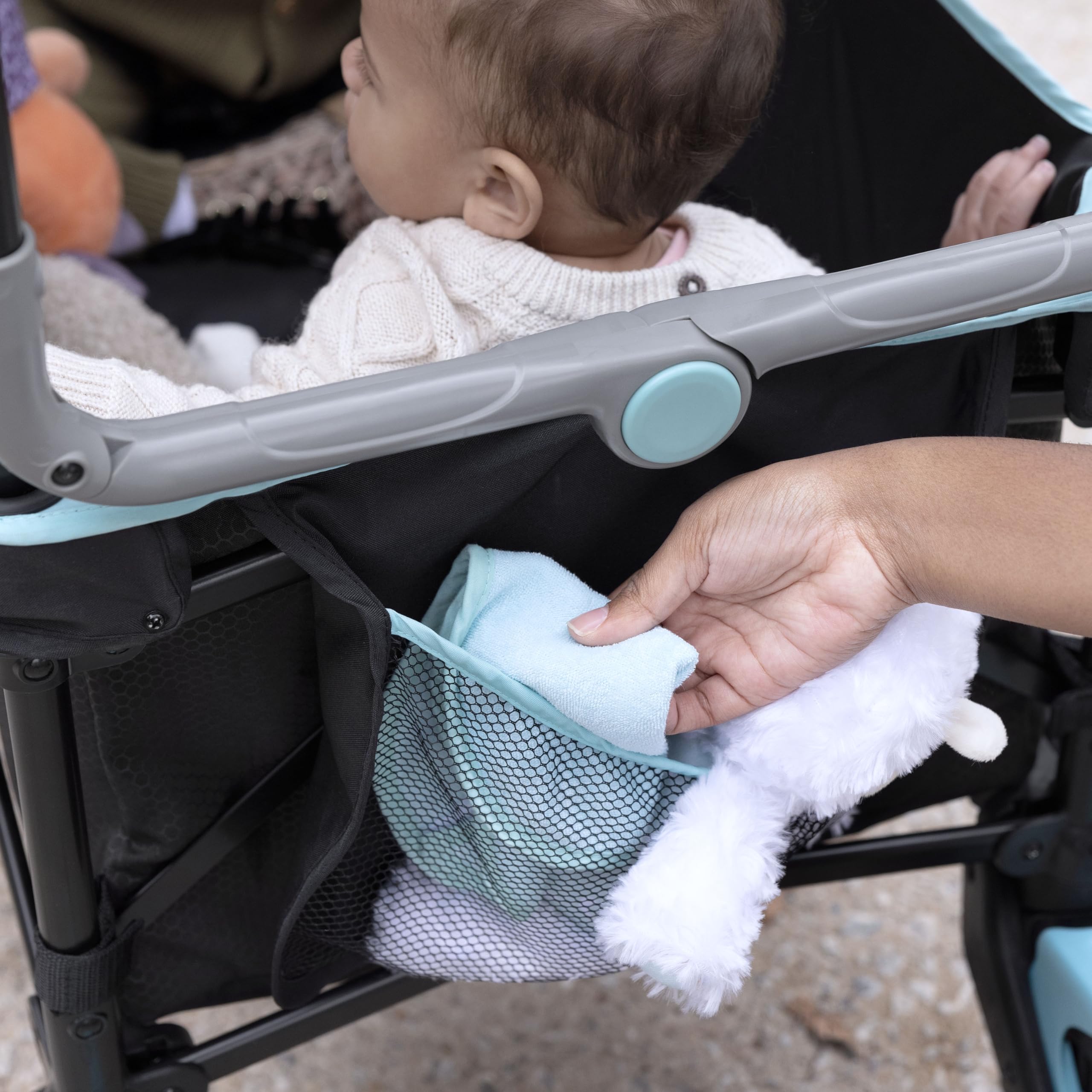 Ingenuity Pop 'N Ride Lightweight Stroller Wagon for 2 Kids - Summer-Ready with Face-to-Face Seats, 3-Point Harnesses & Sun Canopy | Perfect for Beach Outings, Park Visits & Family Travel