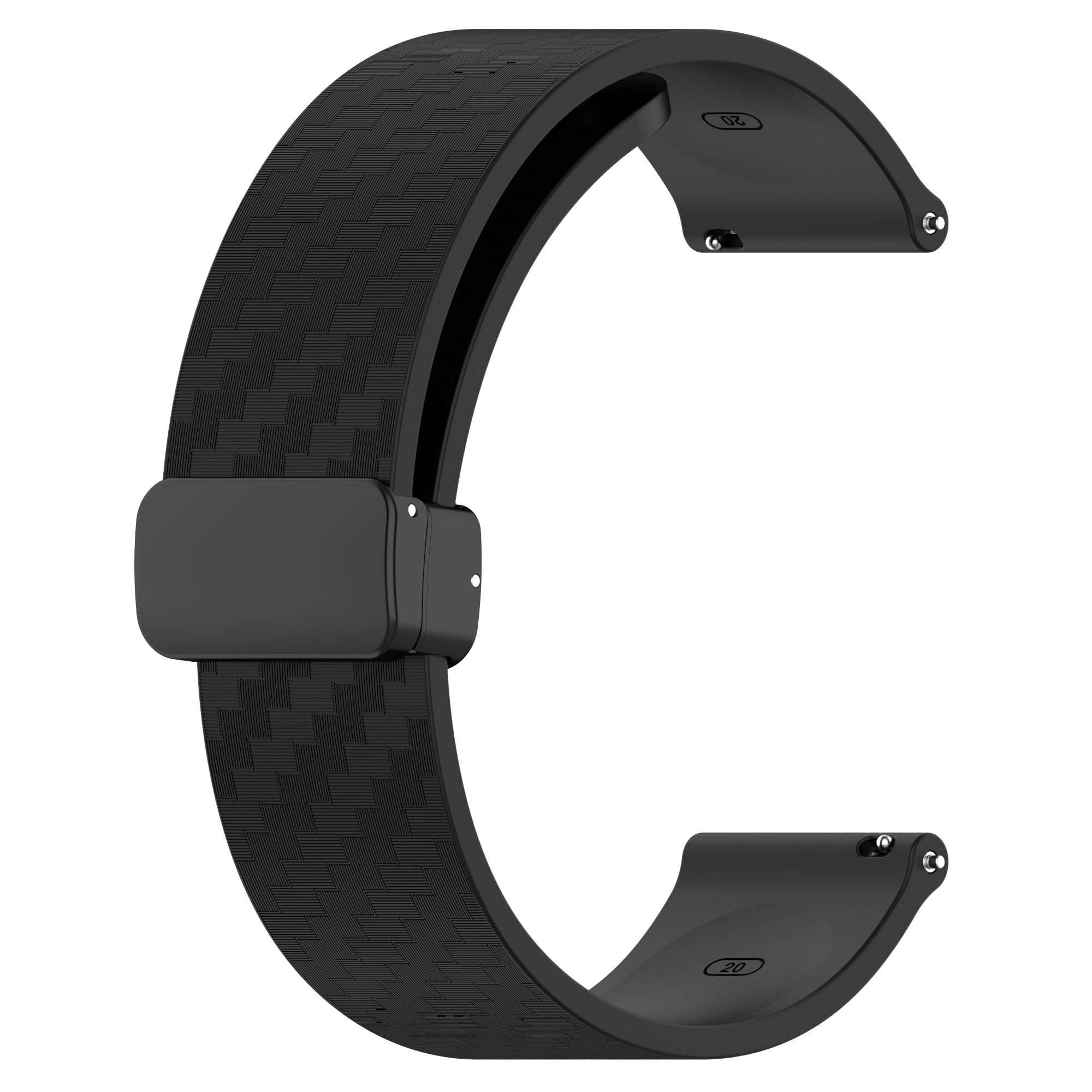 20mm 22mm Carbon Fiber Silicone Magnetic Watch Band for Men & Women - Quick Release Watch Strap Replacement for Smartwatches & Traditional Watches - Perfect for Workouts, Office & Casual Wear