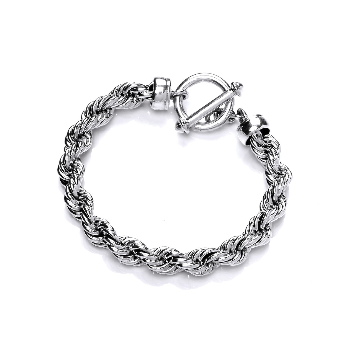 Stylish Weighty Sterling Silver Twisted Rope Bracelet for Women - Perfect for Everyday Wear, Gifts & Special Occasions