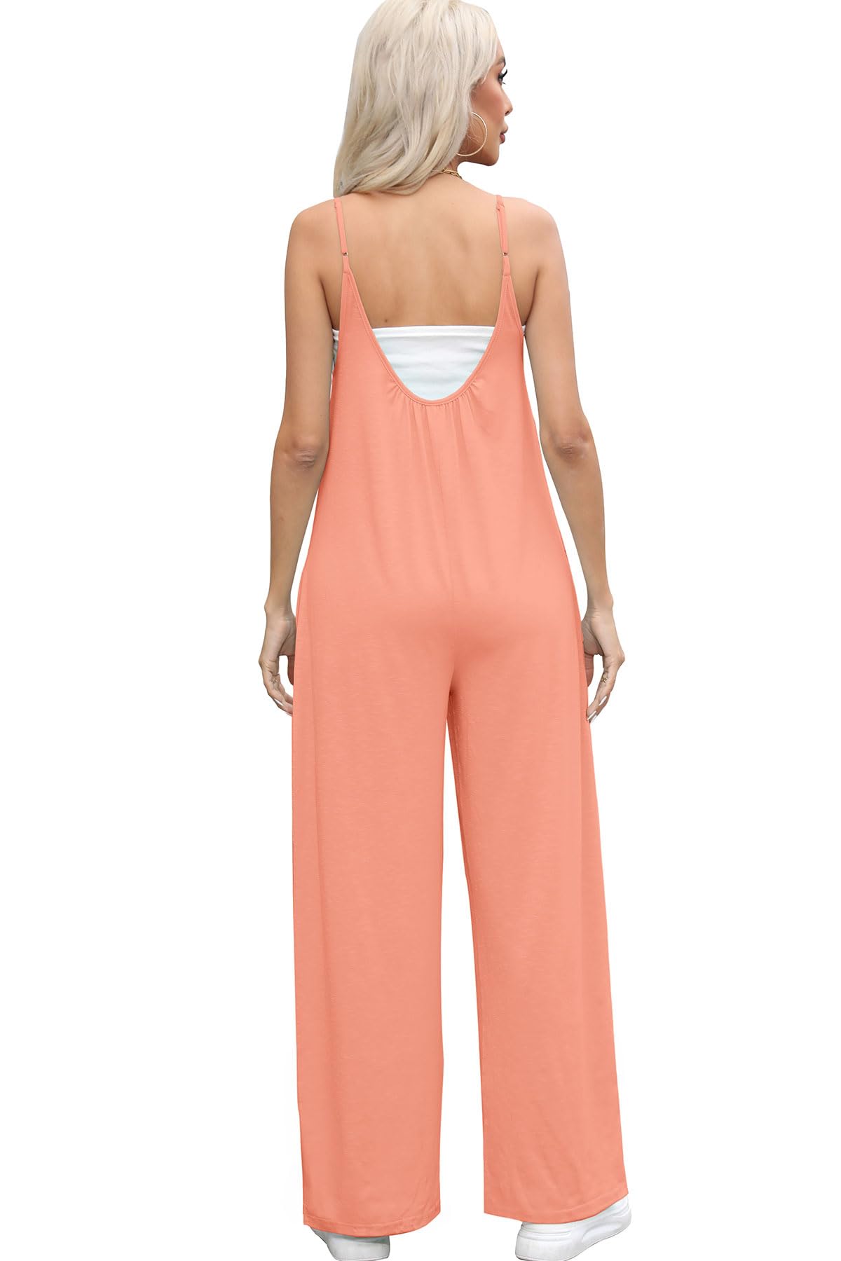 Women's Summer Jumpsuit - Sleeveless Spaghetti Strap with Pockets | Casual & Dressy Outfits