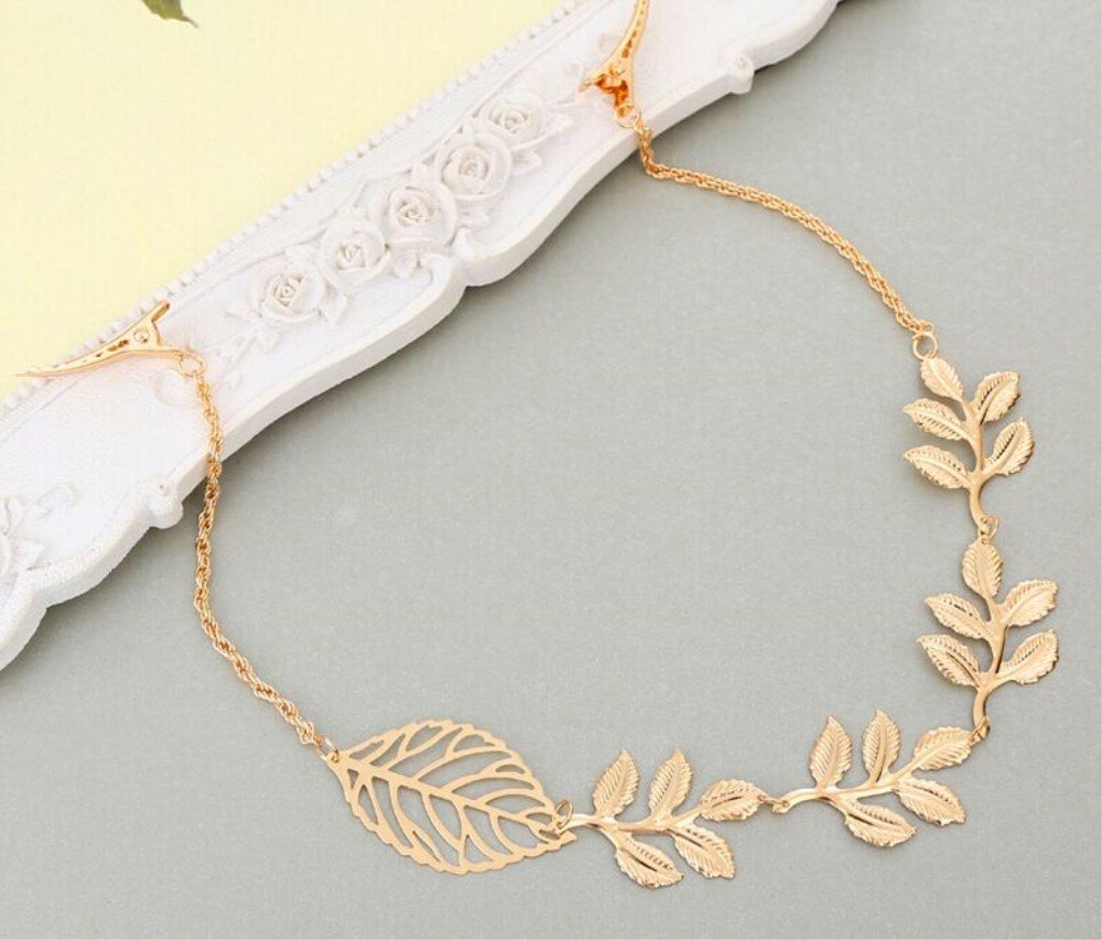 Yueton 2-Pack Fashion Women's Hair Clips - Olive Branch Tassel Leaf Design Alligator Barrettes Bobby Pins for Bridal, Wedding, Party Hairstyles | Elegant Hair Accessories for Daily Wear, Prom, Special Occasions