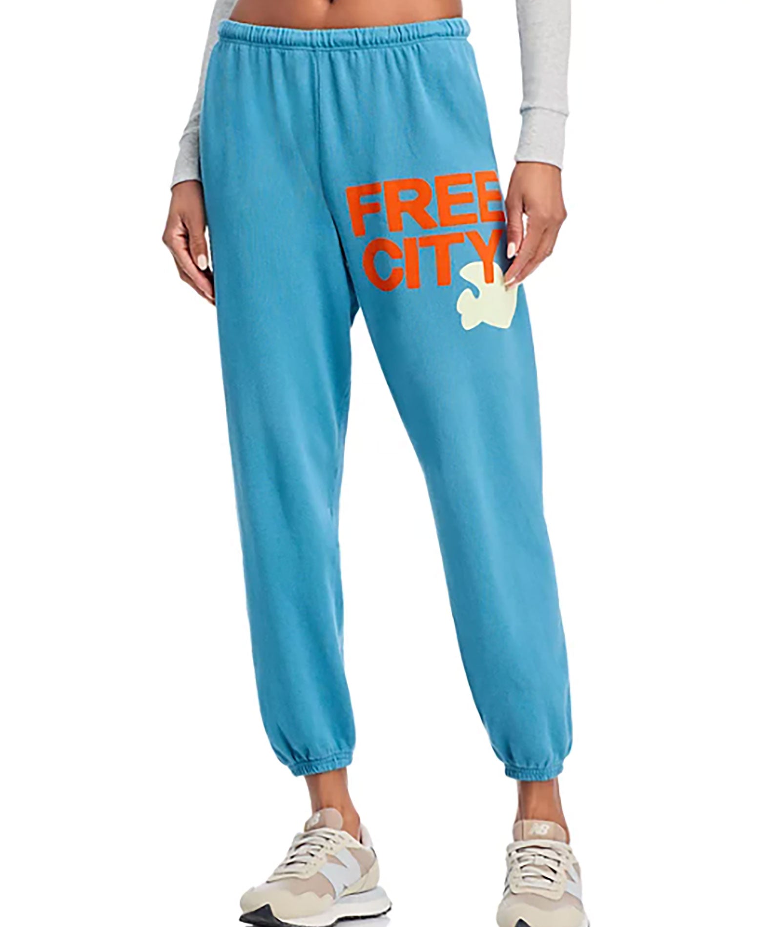 FREECITY Women's Plus Size Sweatpants - Soft & Comfortable Blue Mushroom Print Lounge Pants for Casual Wear, Yoga & Home Relaxation