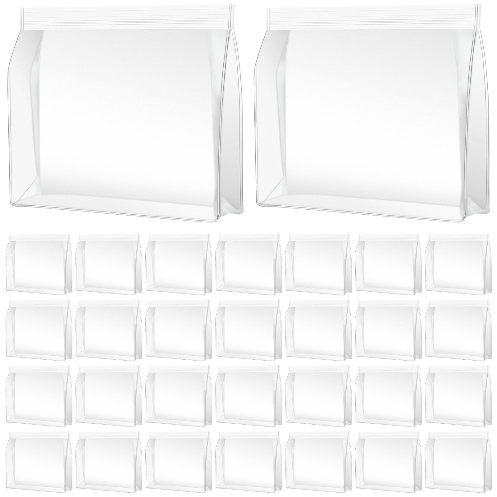 30 Pack Mini Clear Makeup Bags - Waterproof EVA Cosmetic Organizer Pouches with Zipper (8