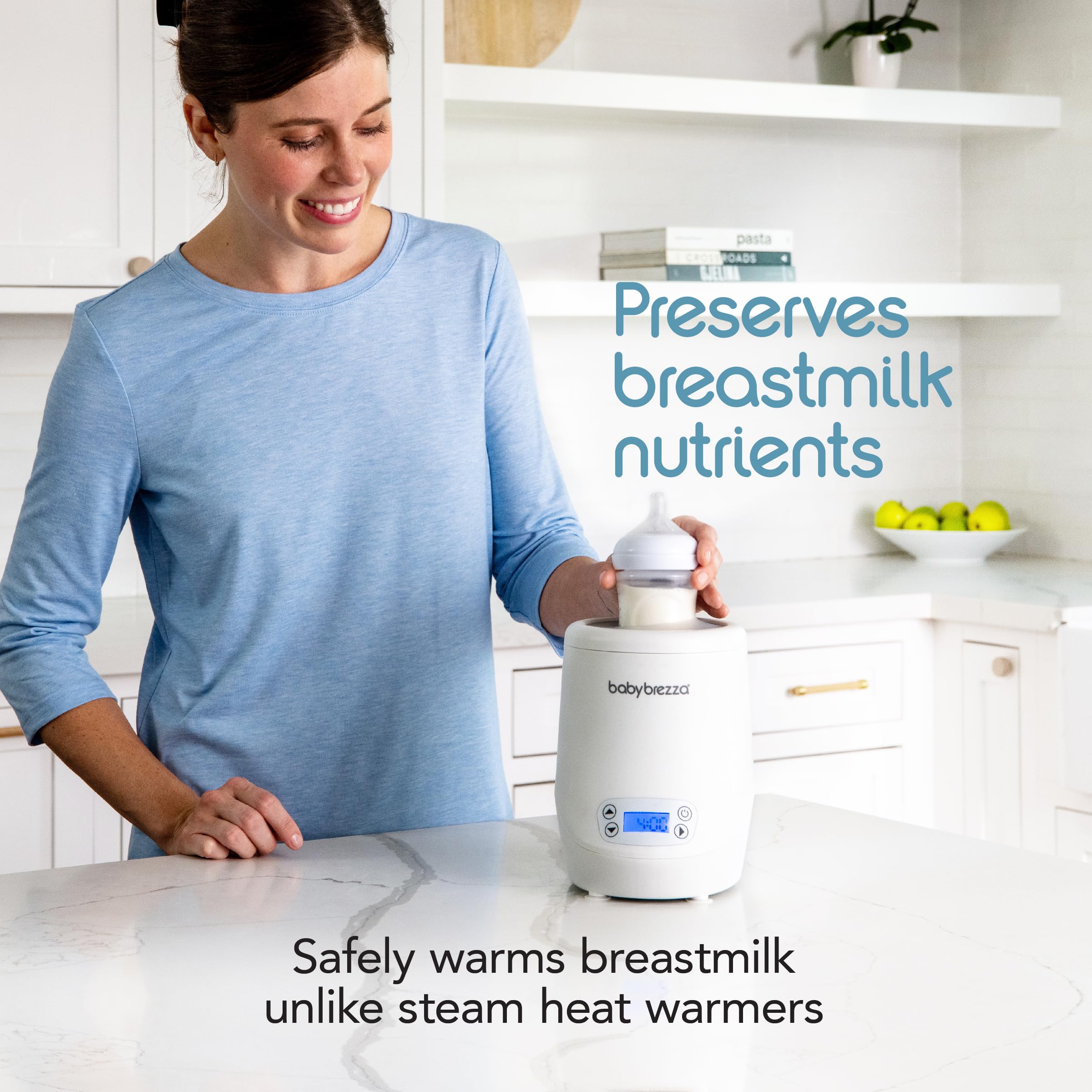 Baby Brezza AirSwirl Waterless Bottle Warmer for Breastmilk & Formula - Fast, Safe Warming Preserves Nutrients - Perfect for Night Feedings & Travel