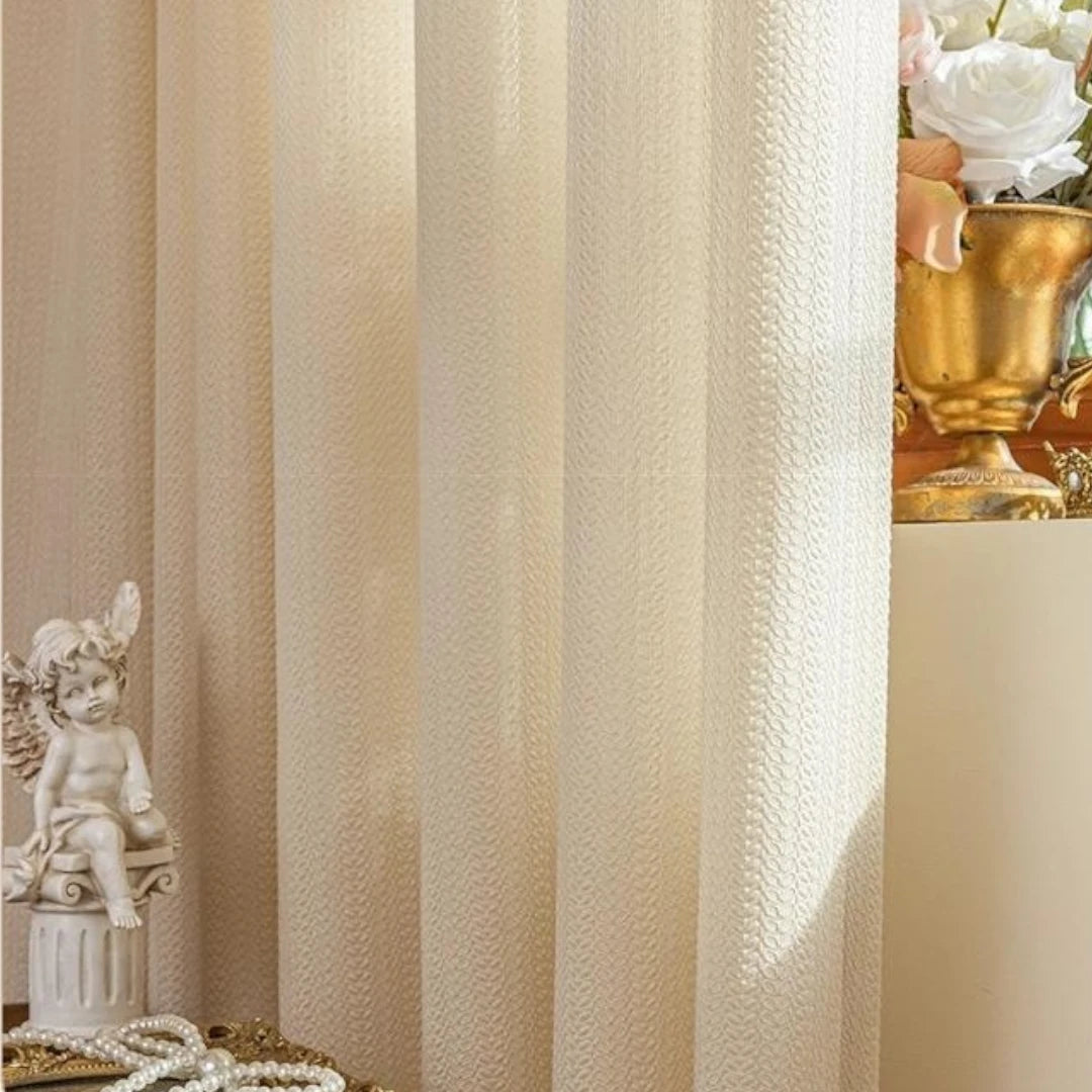 Zuri Polyester Damask Embossed Leaf Custom Privacy Curtains - Blackout Window Drapes for Bedroom, Living Room & Home Decor