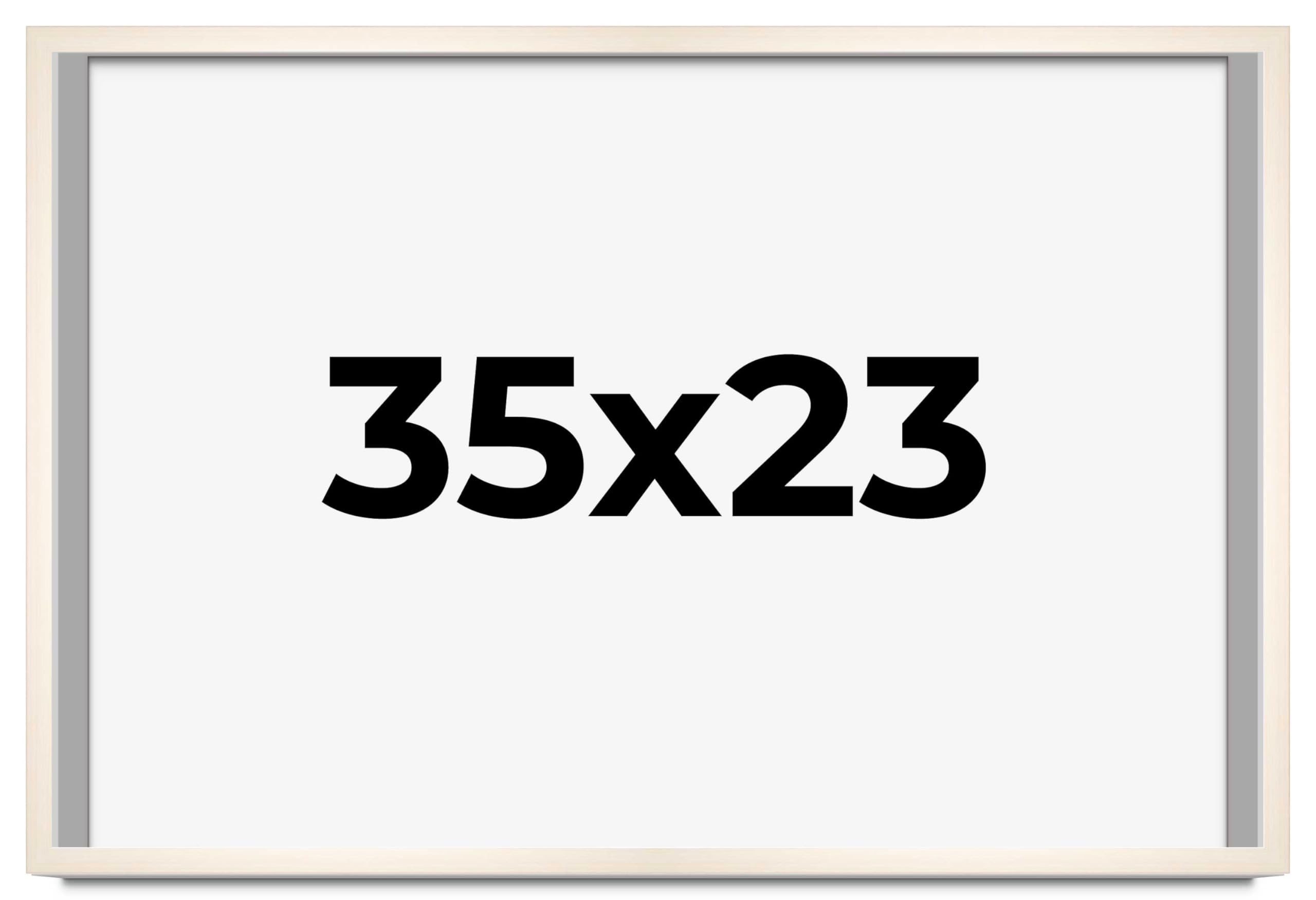 CountryArtHouse 35x23 Inch Whitewashed Solid Wood Picture Frame with 0.8125