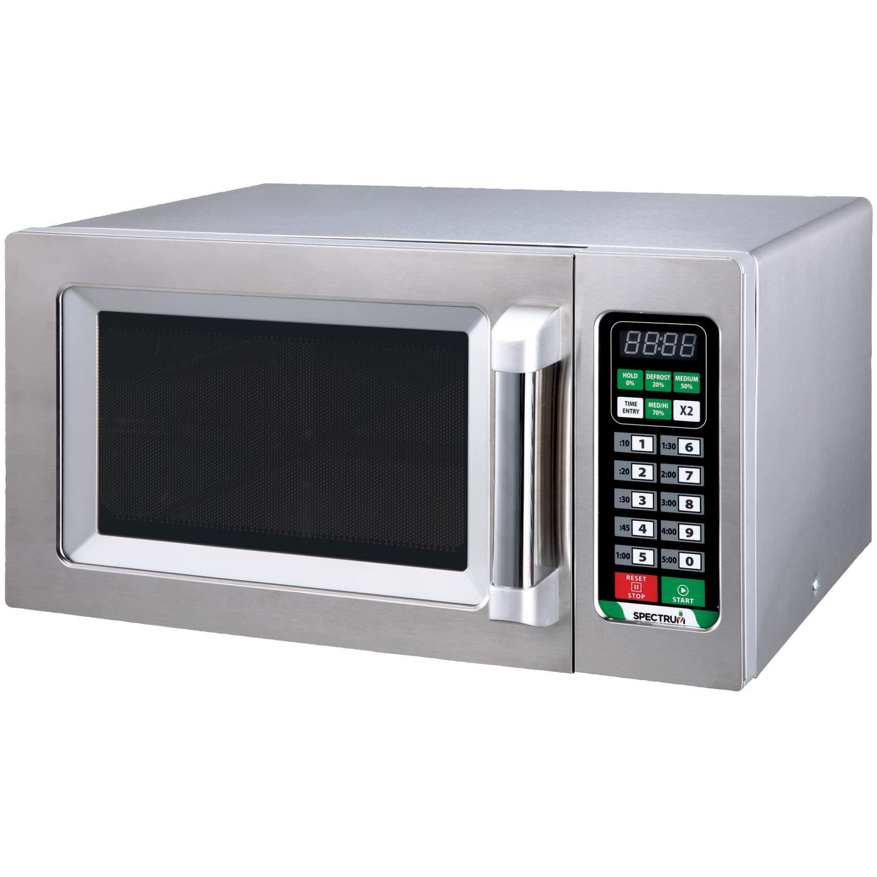 Winco EMW-1000ST 0.9 Cu Ft Commercial Microwave Oven - Stainless Steel - Heavy Duty for Restaurants, Cafes & Food Service Businesses - Fast Heating & Durable Construction