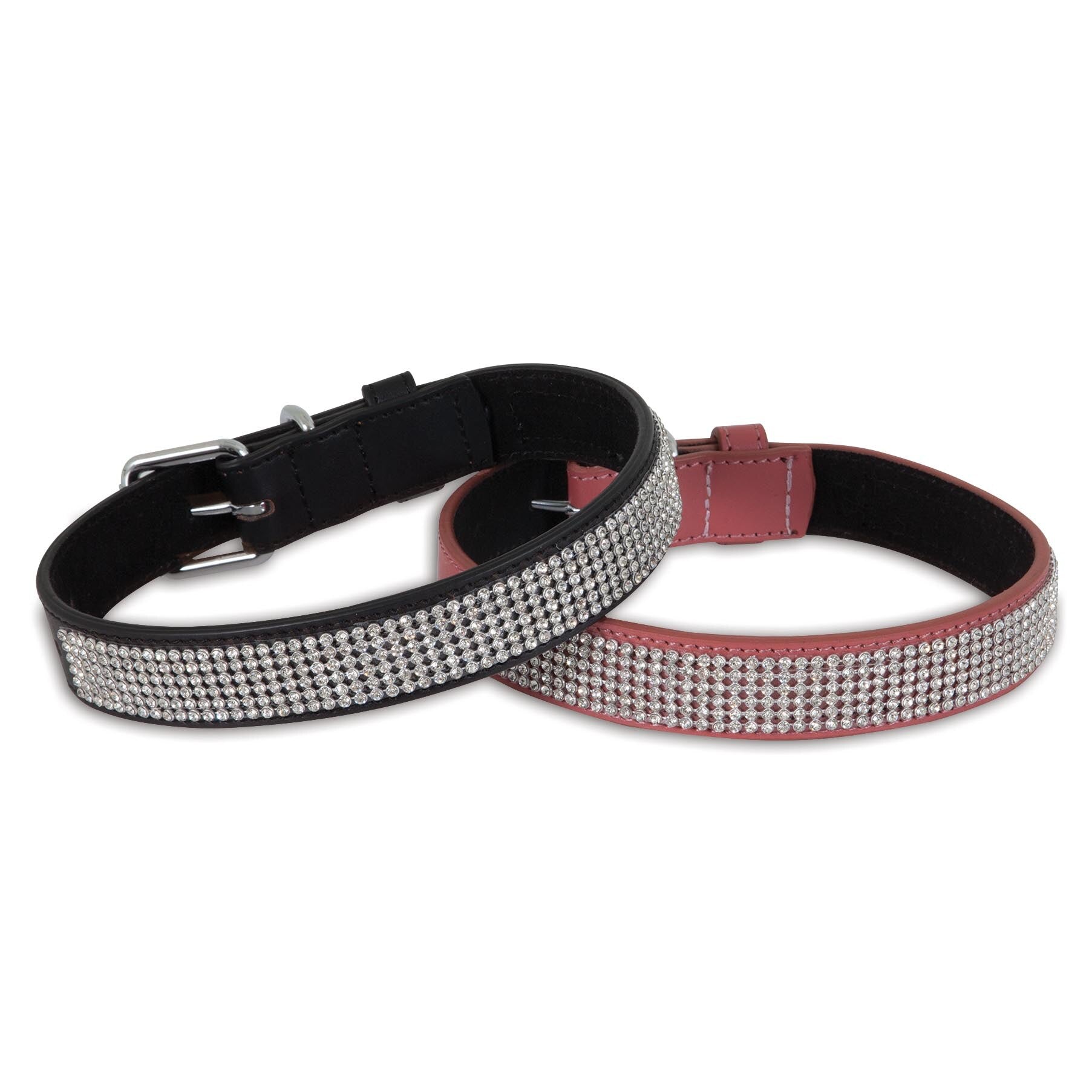 Petmate Bling Leather Custom Fit Dog Collar - Stylish & Adjustable for Small, Medium & Large Breeds - Perfect for Daily Walks, Training & Fashion Accessories