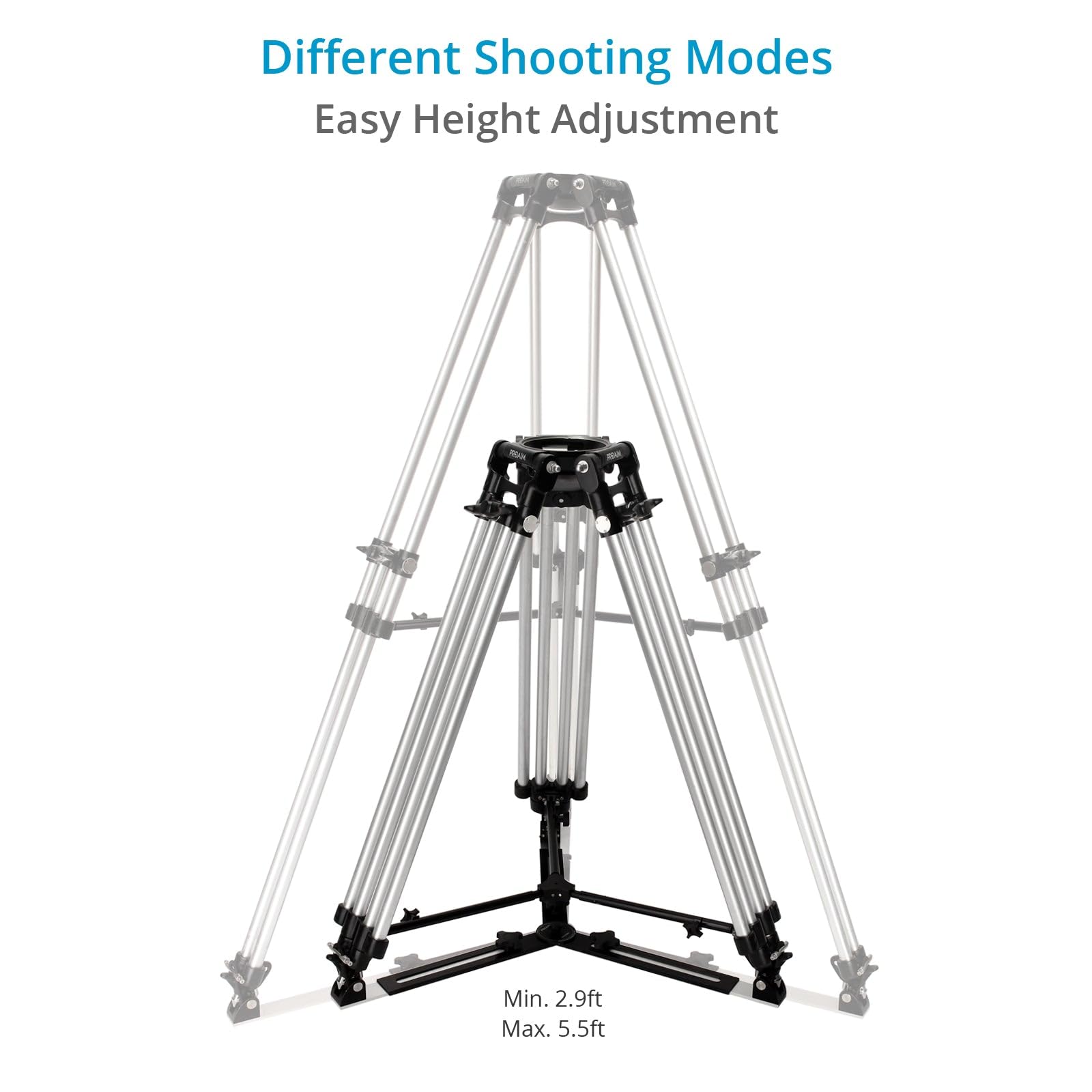 PROAIM Heavy-Duty 150mm Camera Tripod Stand with Spreader - 250kg/551lb Payload, 35