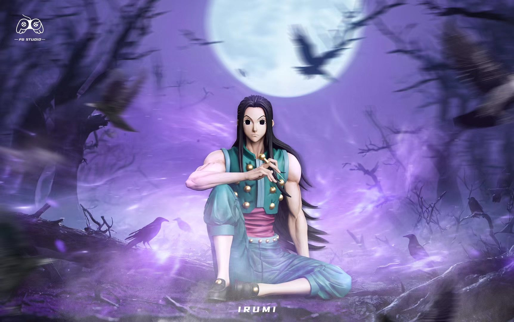 PG Studio Illumi Zoldyck (Sitting Pose) Anime Figure - Hunter x Hunter Collectible Statue for Fans & Decor | Perfect for Display, Gift, or Anime Collections