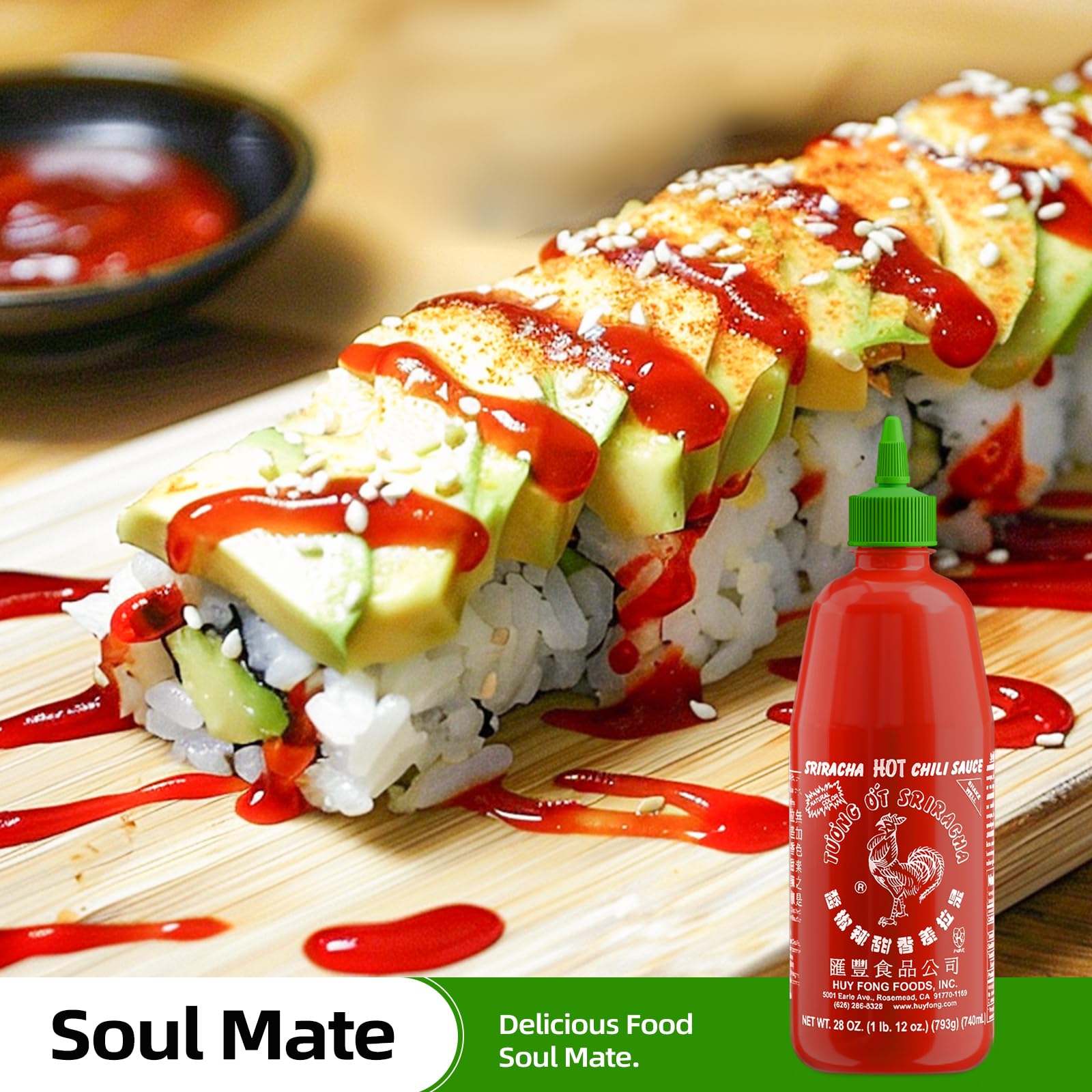 Huy Fong Sriracha Hot Chili Sauce, 28 oz - Original Flavor Spicy Sriracha for Asian Cuisine, Hot Dogs, Burgers, Tacos & More - Perfect for Cooking, Dipping & Seasoning