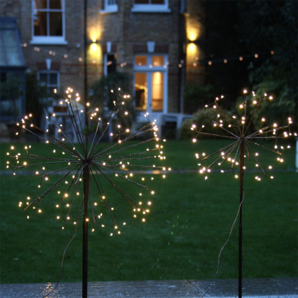 Solar Powered Dandelion Stake Lights - Outdoor Garden Decor, Weatherproof LED Lawn Lights for Pathway, Yard, Patio Decoration (Brown)