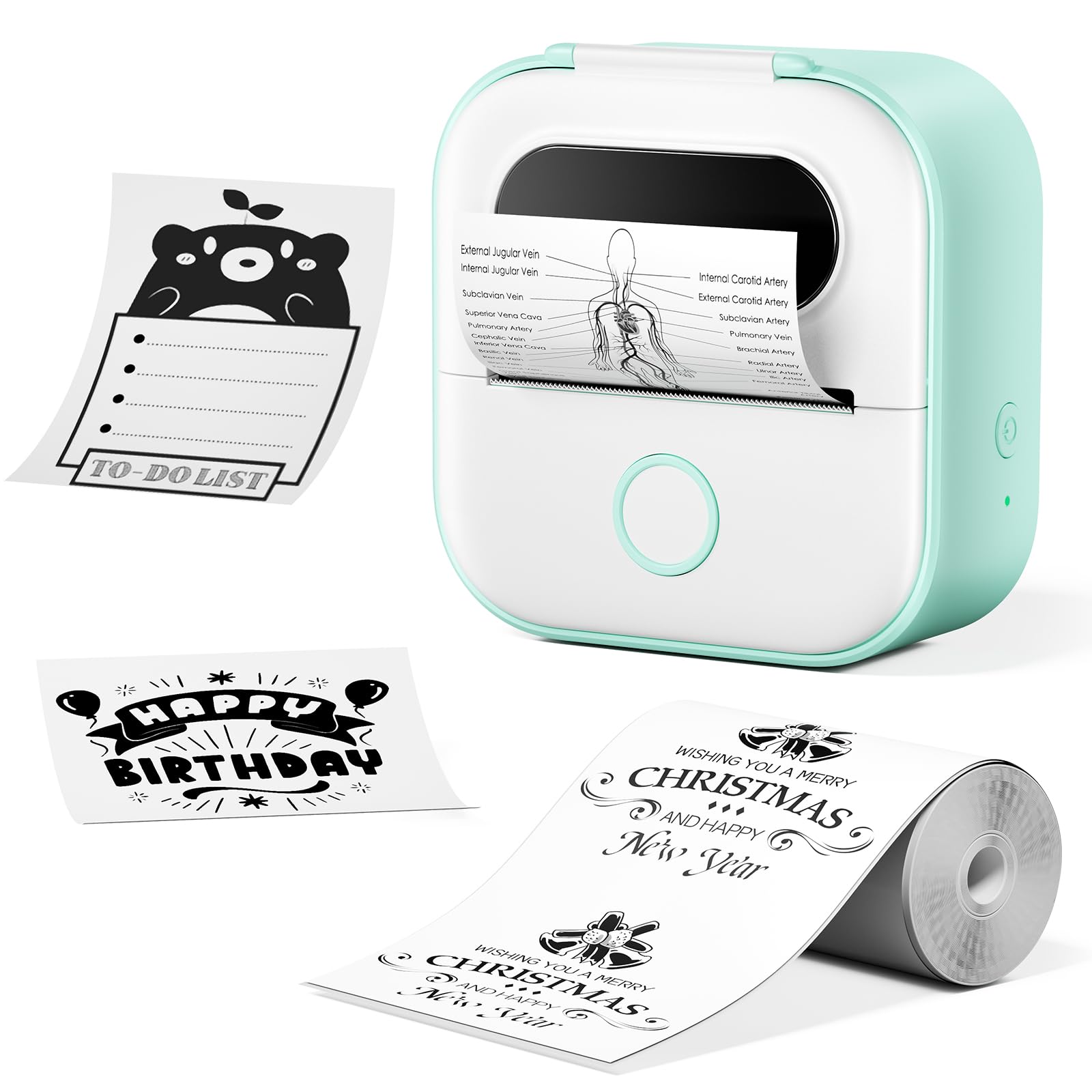 Print Pods Mini Portable Sticker Printer Y02C - Bluetooth Thermal Inkless Printer for iPhone & Android - Print Photos, Notes & Journal Stickers - Perfect for School, Office, Travel & DIY Scrapbooking