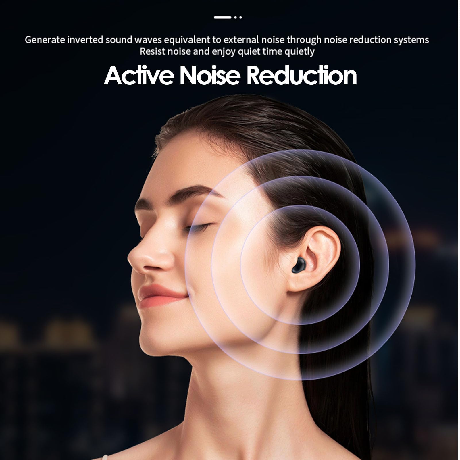 Wireless Bluetooth Earbuds with ANC Noise Cancellation & Touch Screen - IPX7 Waterproof, Long Battery Life, Compact Design - Perfect for Workouts, Commuting & Travel