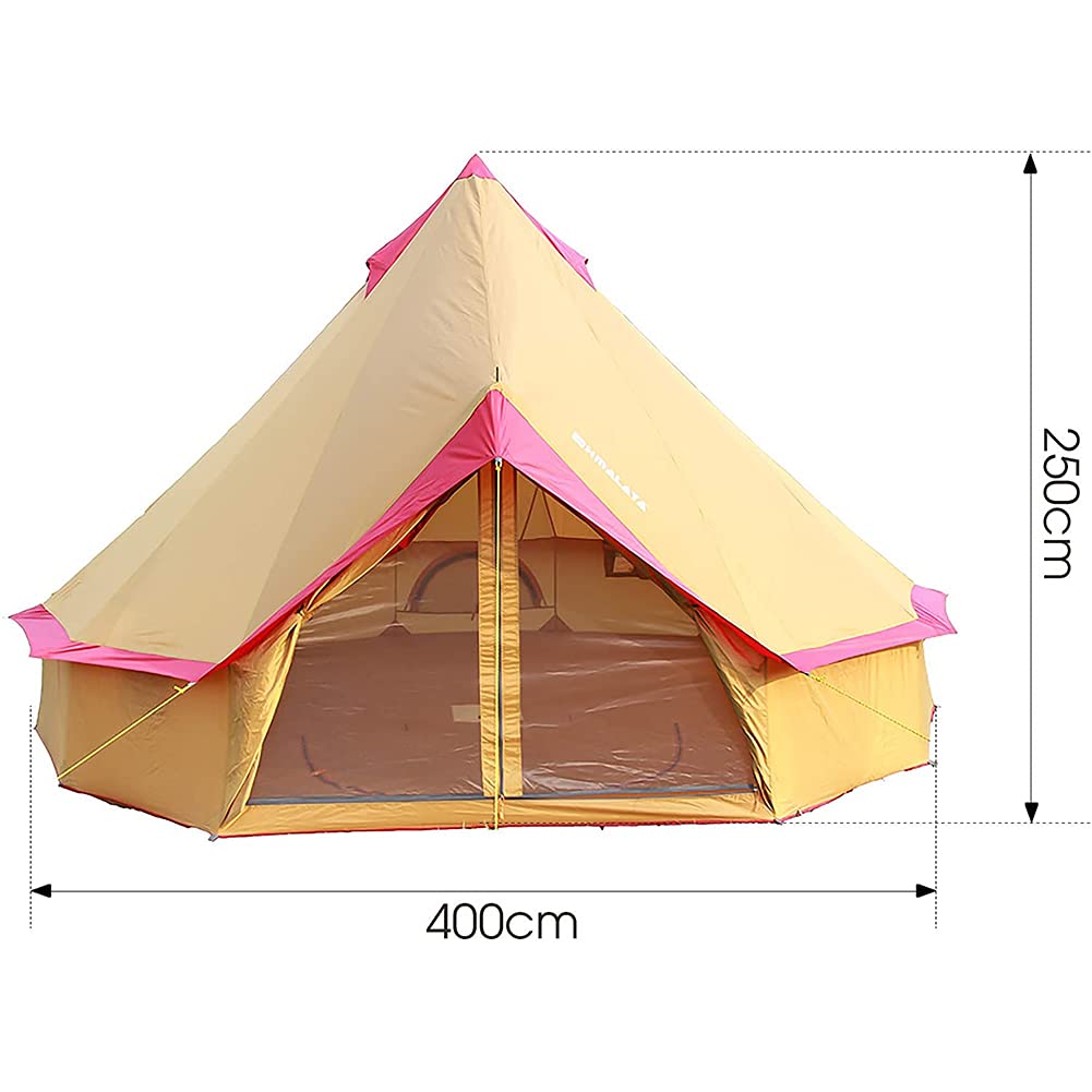 4-Season Waterproof Camping Yurt Tent - 4m Large Bell Tent for 3-10 Persons | Durable Polyester Pyramid Shelter for Outdoor Adventures, Festivals & Leisure Camping