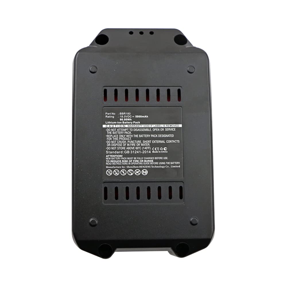 Synergy Digital 18V 5000mAh Li-ion Replacement Battery for Meister Craft BBR180 Power Tools - Ultra High Capacity Battery for Drills, Saws & DIY Projects