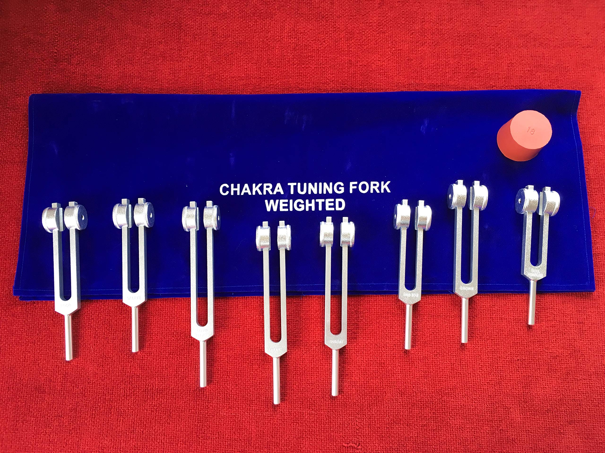 8-Piece Chakra Weighted Tuning Forks Set for Sound Healing, Meditation & Energy Balancing - Perfect for Reiki Practitioners, Yoga Sessions & Holistic Therapy