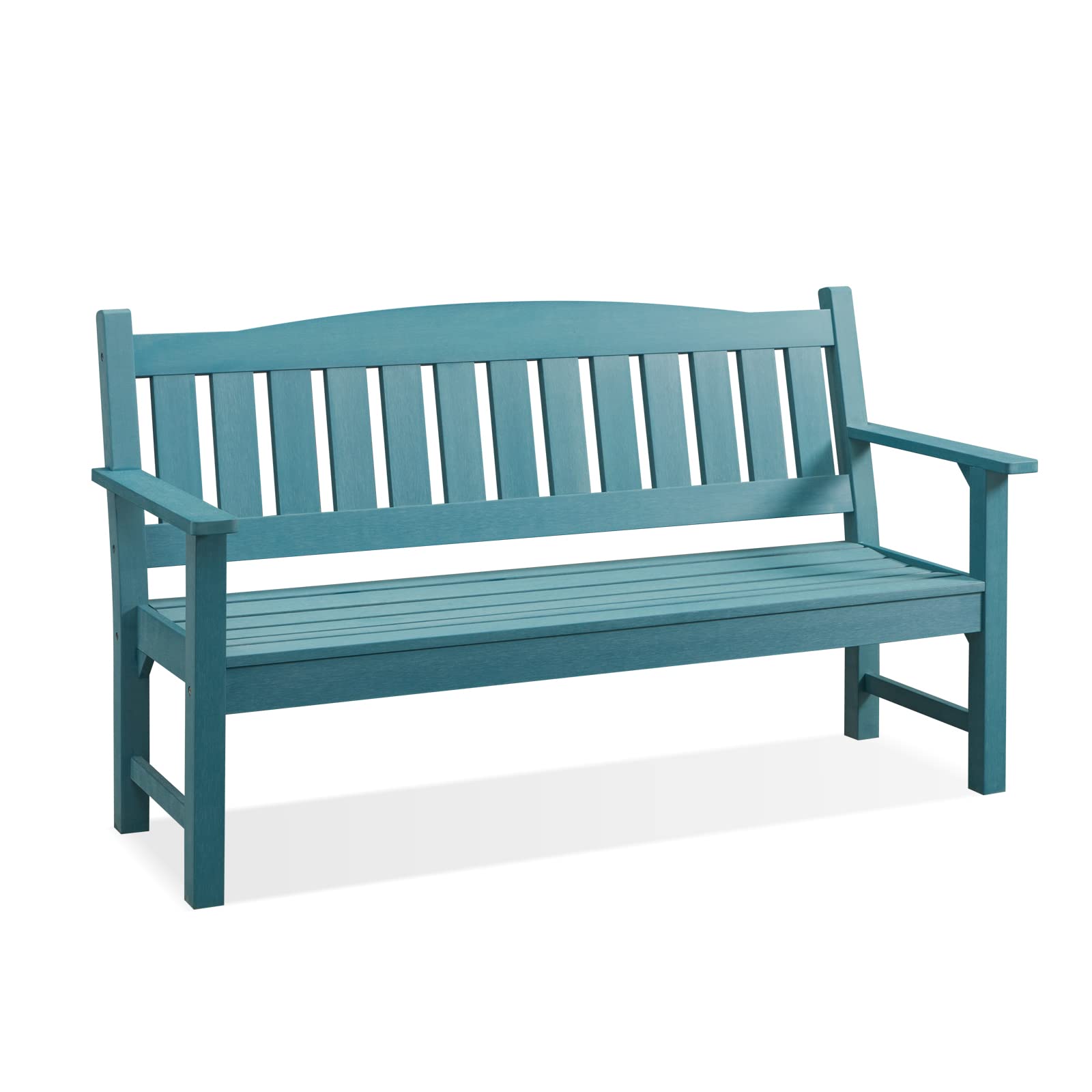 EFURDEN 3-Person Outdoor Bench - All-Weather Poly Lumber Garden Bench for Patio, Deck, Backyard (Blue) - Perfect for Relaxing, Entertaining & Outdoor Decor