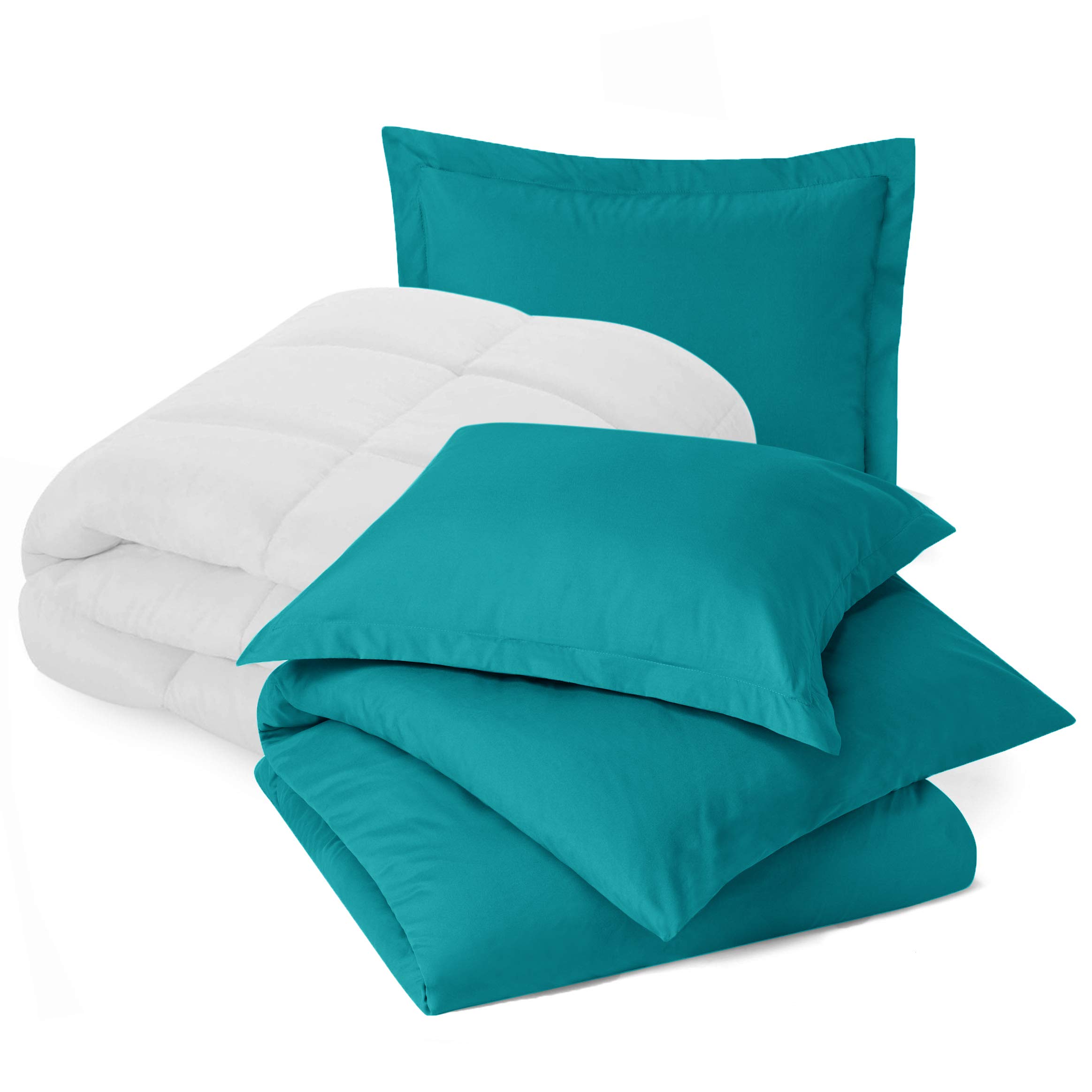 Nestl King Size Bedding Set - Teal Microfiber Comforter Set with Duvet Cover & 2 Pillow Shams | Ultra Soft Bedroom Luxury for Master Suite, Guest Room & Hotel Style Decor