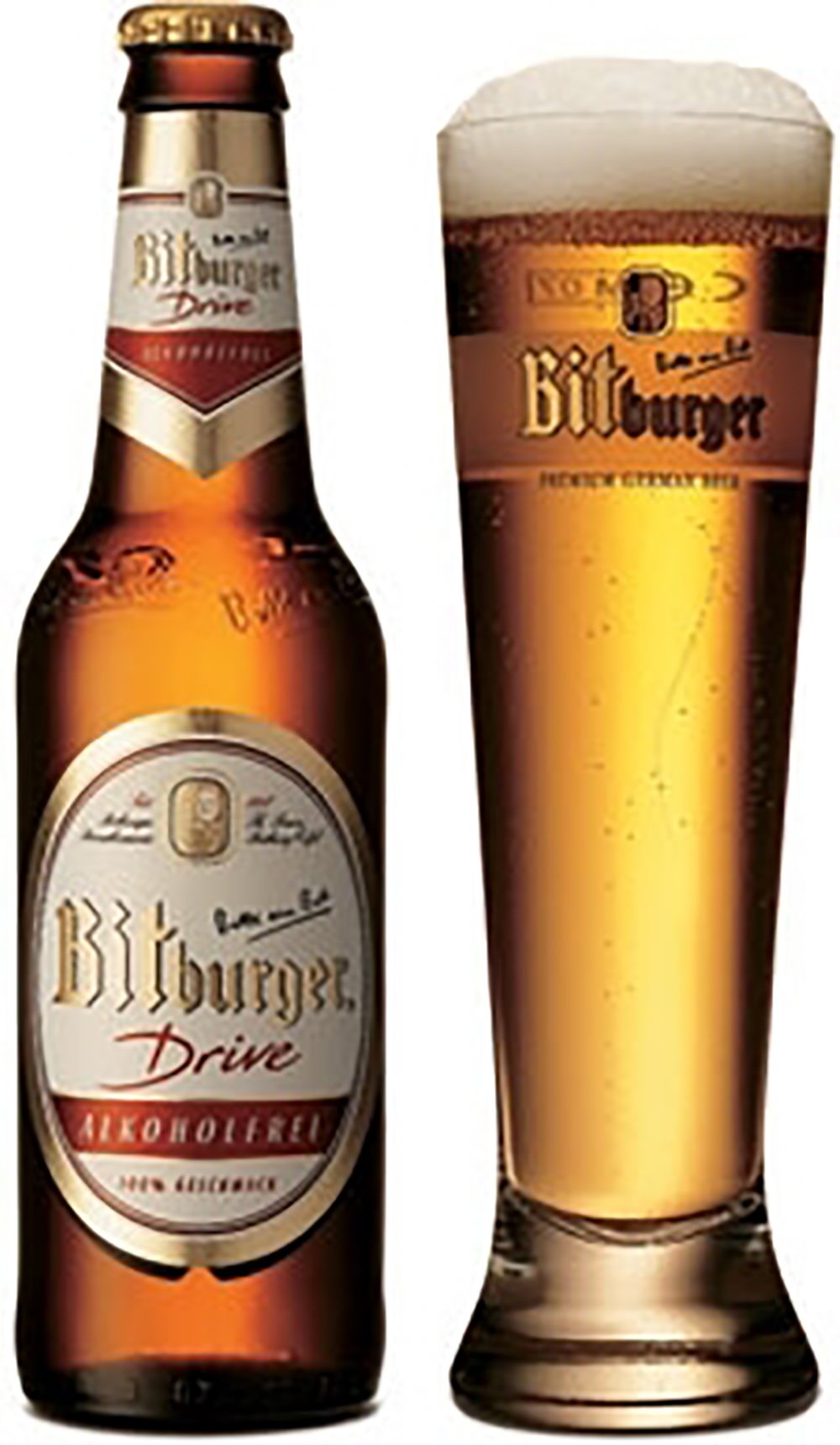 Bitburger Drive Zero Non-Alcoholic Malt Beer - 24 Pack of 11.2 fl oz Glass Bottles | Alcohol-Free German Lager | Perfect for Parties, BBQs & Healthy Lifestyle | Great Gift for Beer Lovers