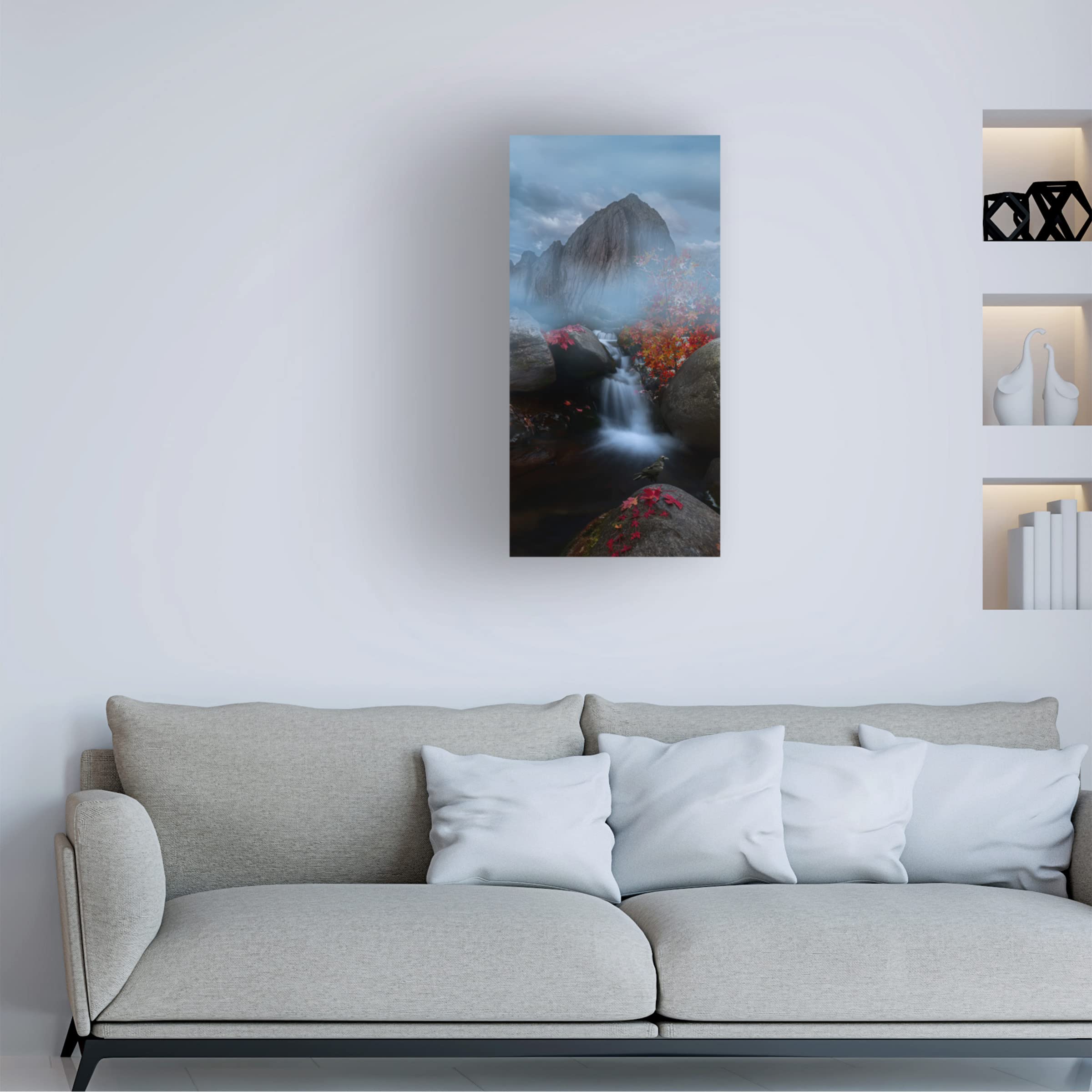 Trademark Fine Art 'Fog Hill' Landscape Canvas Painting by Simoon - Perfect for Living Room, Bedroom & Office Wall Decor