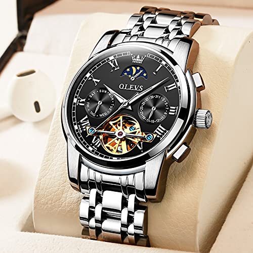 6617 silver band & black dial